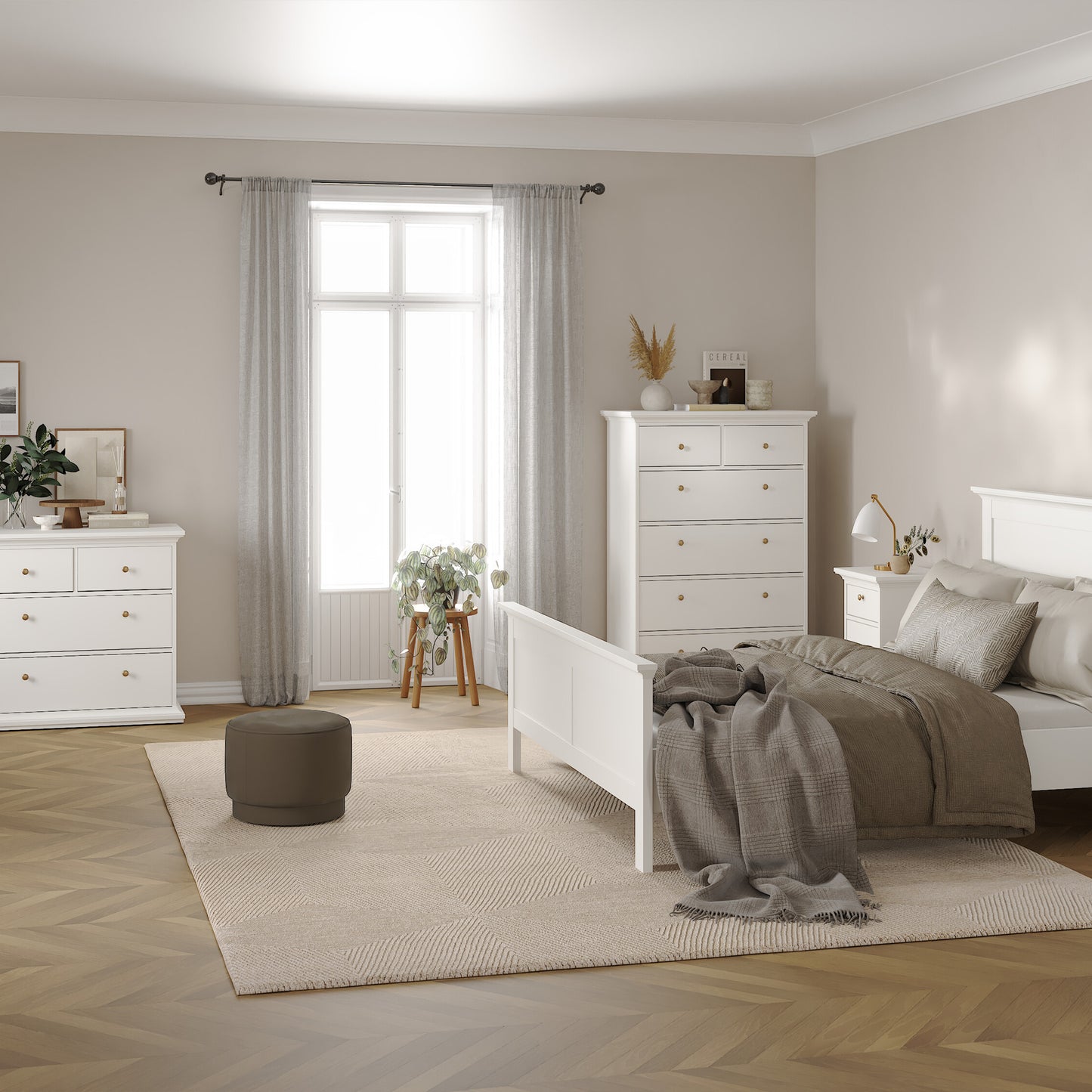 paris chest of 6 drawers in white