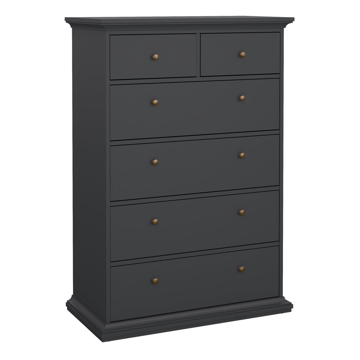 paris chest of 6 drawers in matt grey