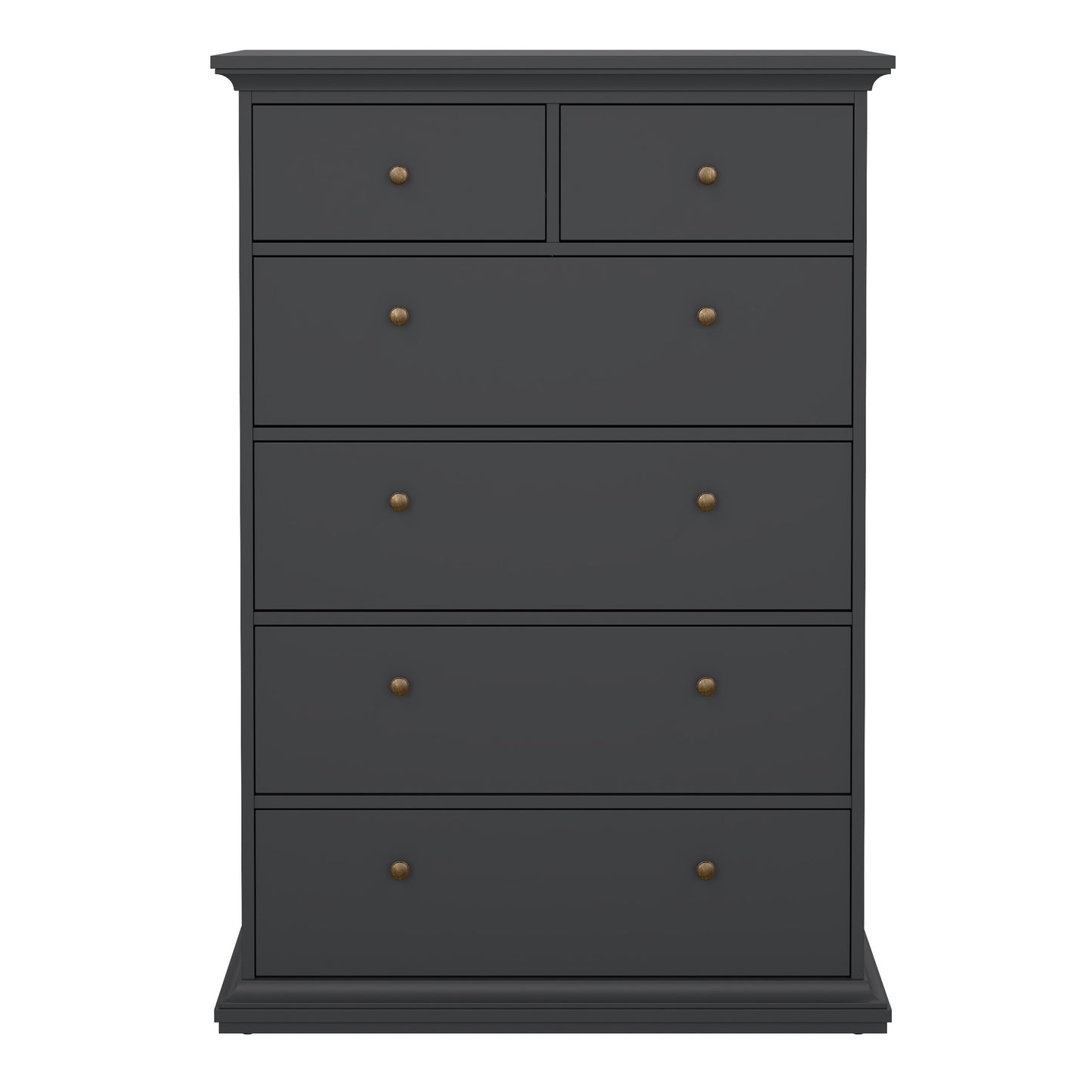 paris chest of 6 drawers in matt grey