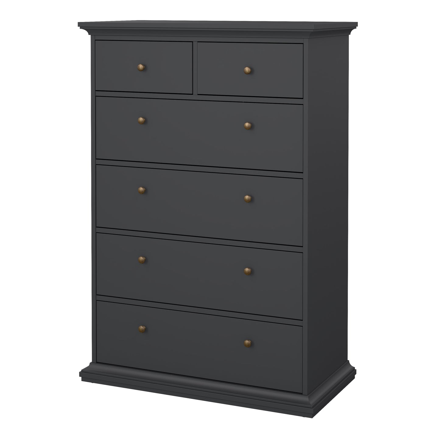 paris chest of 6 drawers in matt grey