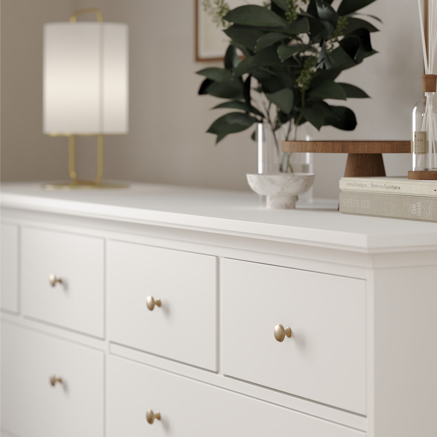 paris chest of 8 drawers in white