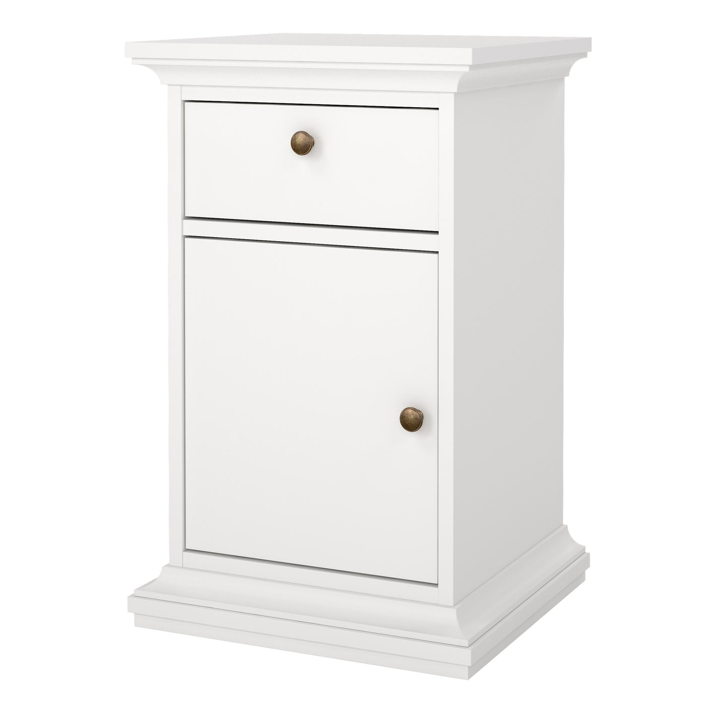 paris nightstand 1 door + 1 drawer in white