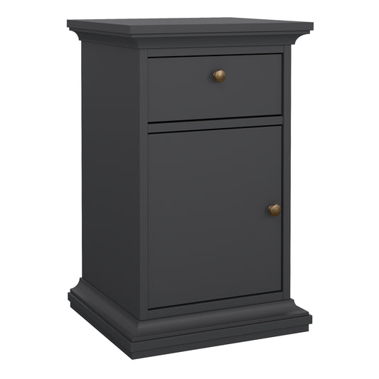 paris nightstand 1 door + 1 drawer in matt grey