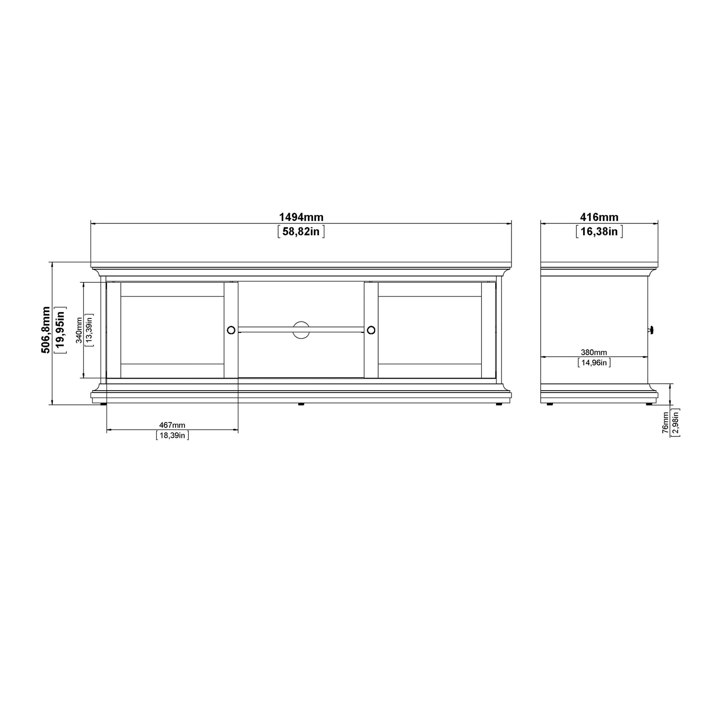 paris china cabinet in white