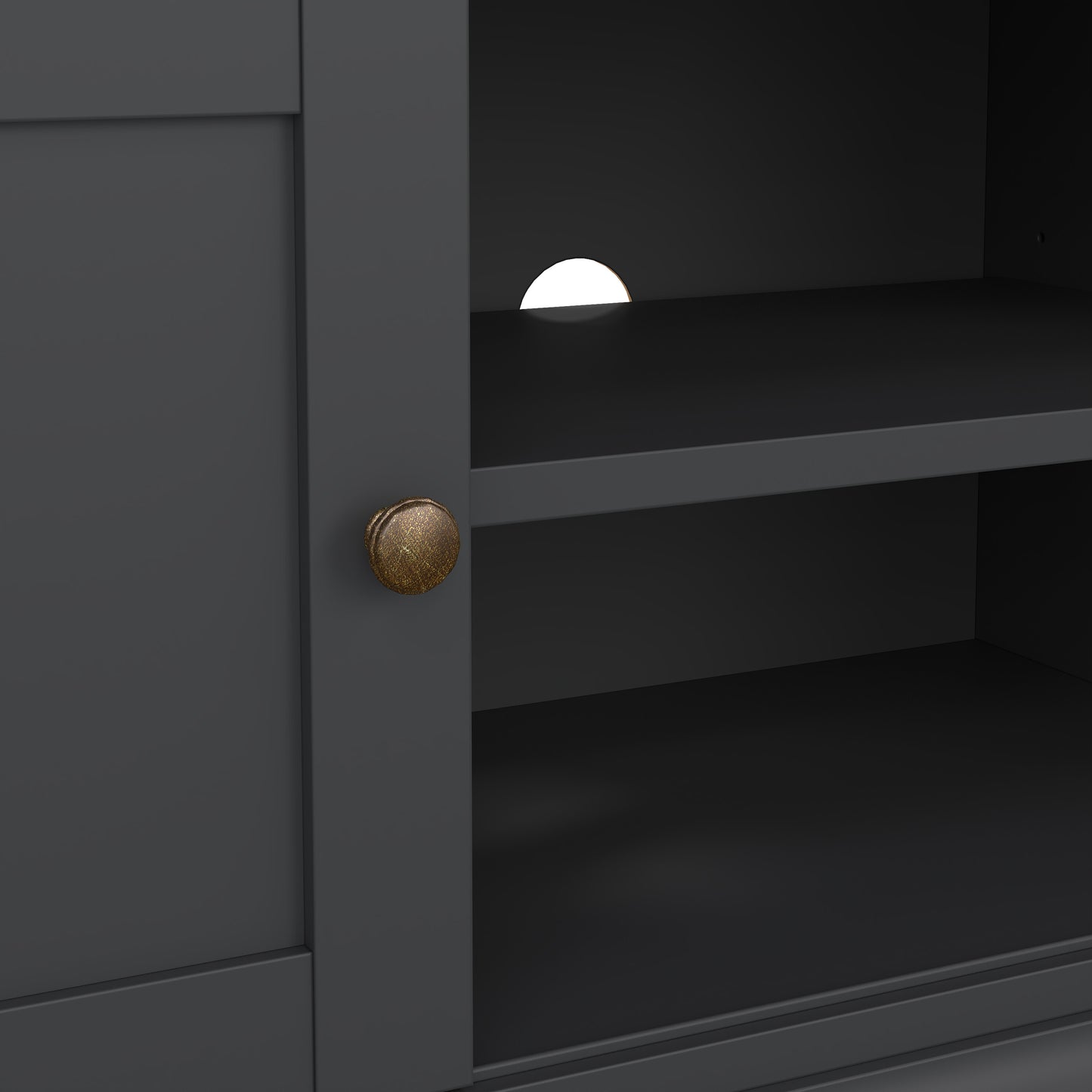 paris tv-unit 2 frame doors in matt grey