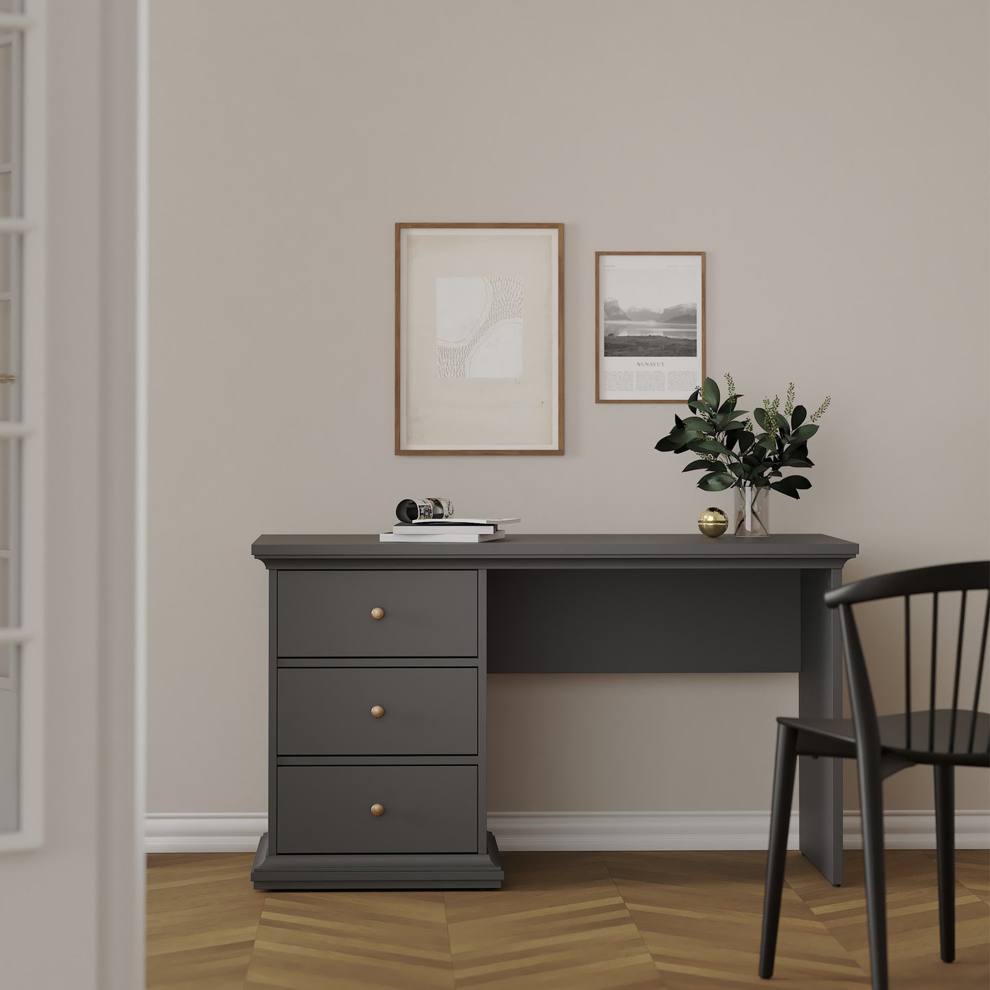 paris desk in matt grey