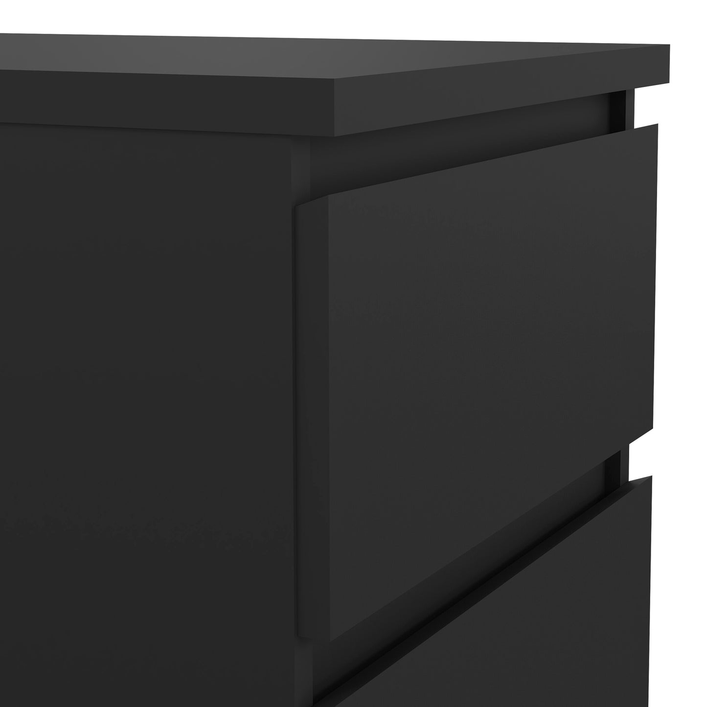 naia narrow chest of 5 drawers in black matt