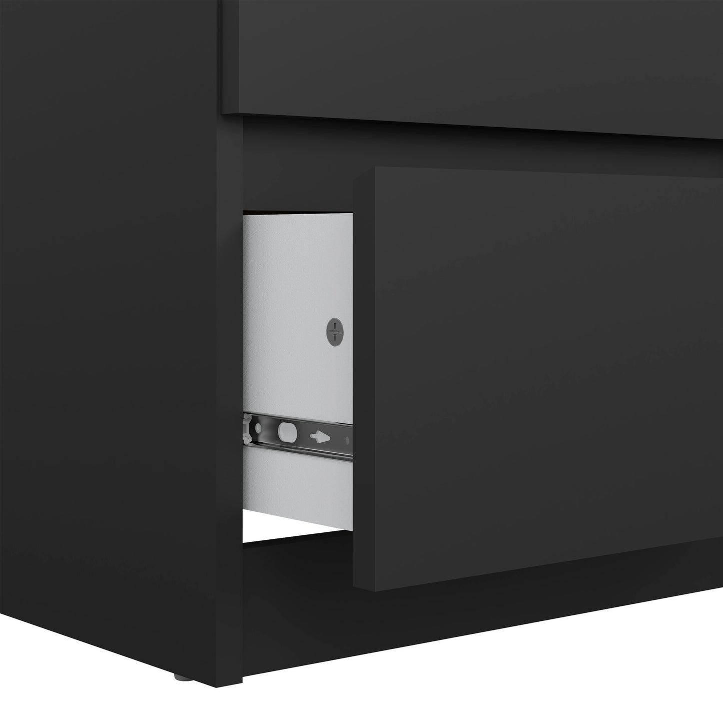 naia narrow chest of 5 drawers in black matt