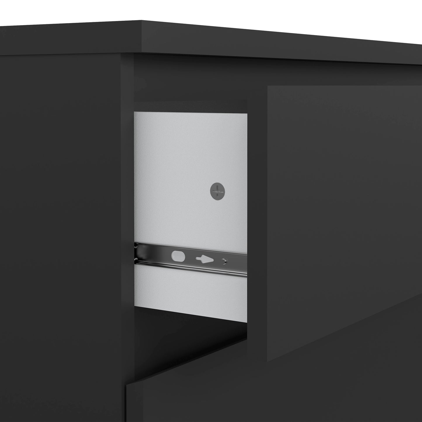 naia chest of 3 drawers in black matt