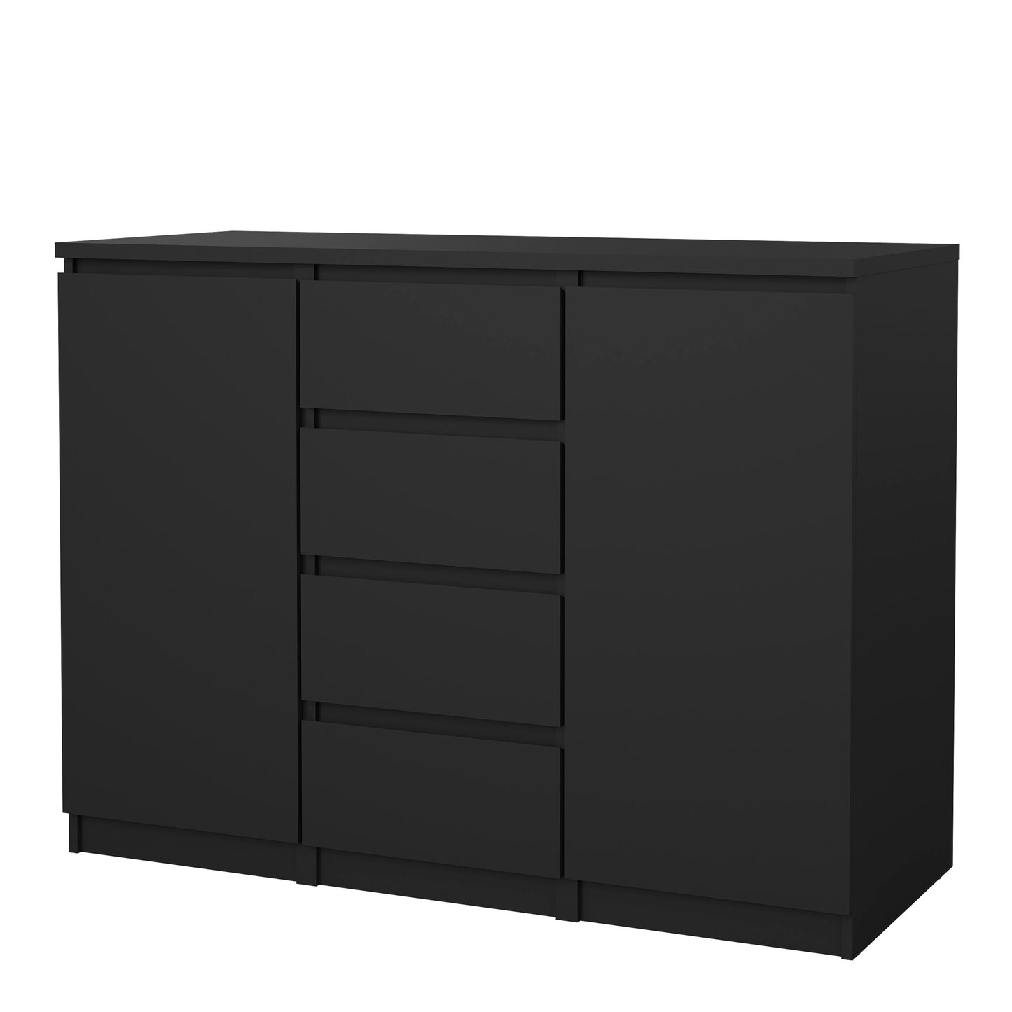 naia sideboard 4 drawers 2 doors in black matt