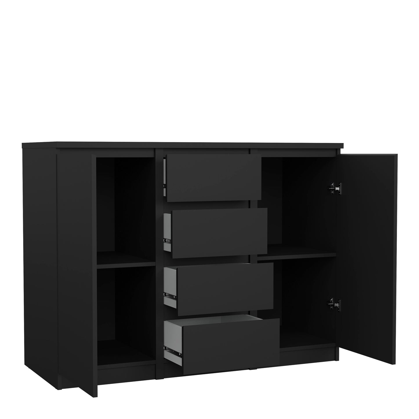 naia sideboard 4 drawers 2 doors in black matt