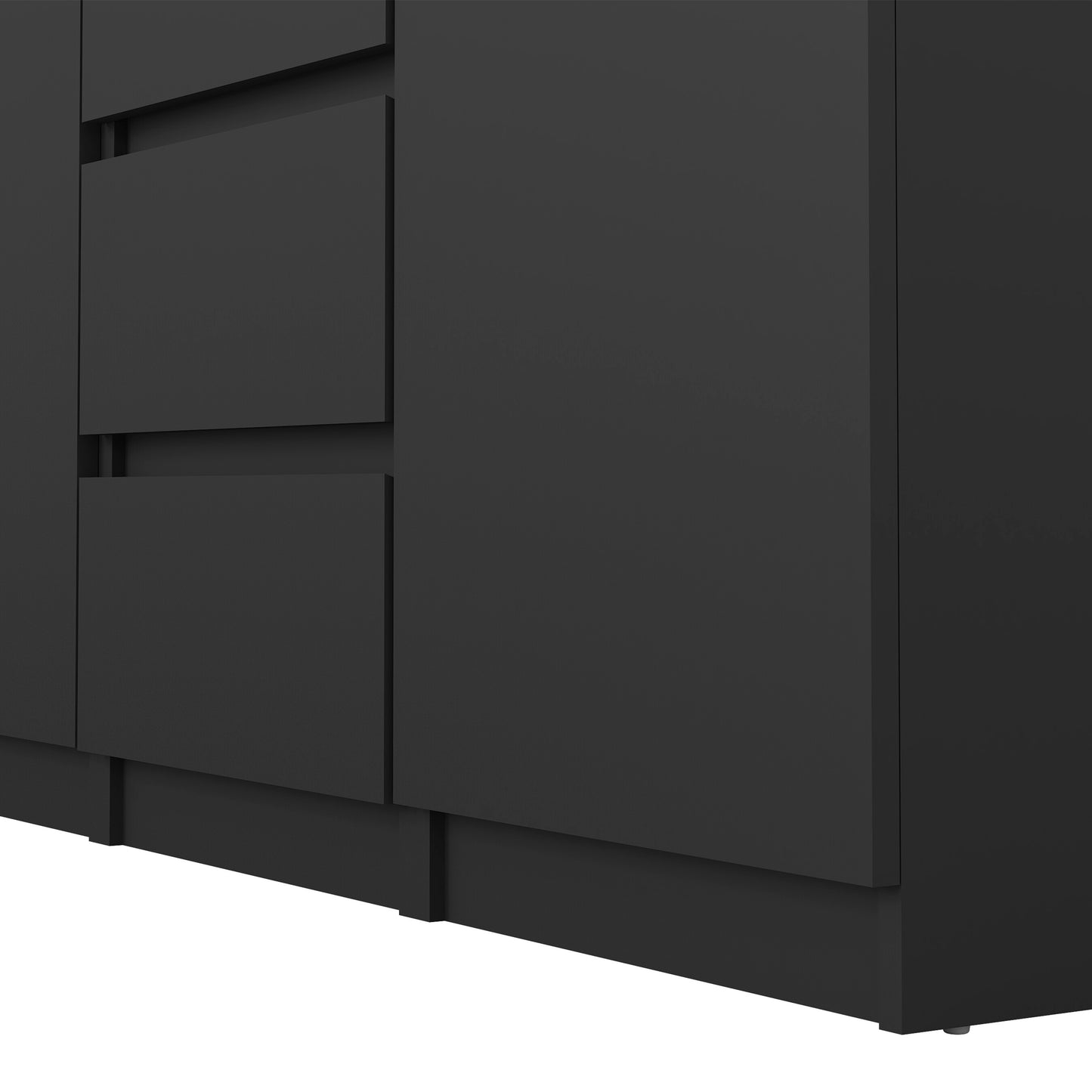 naia sideboard 4 drawers 2 doors in black matt