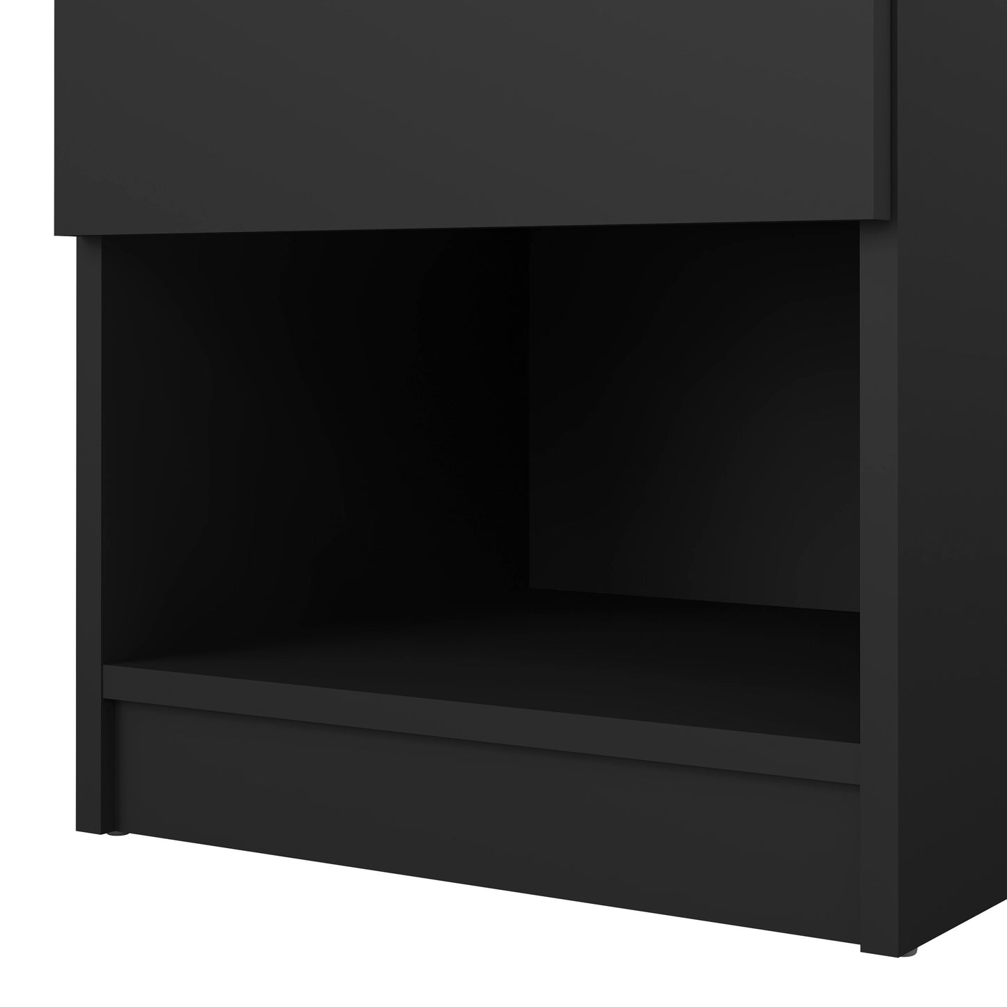 naia bedside 1 drawer 1 shelf in black matt