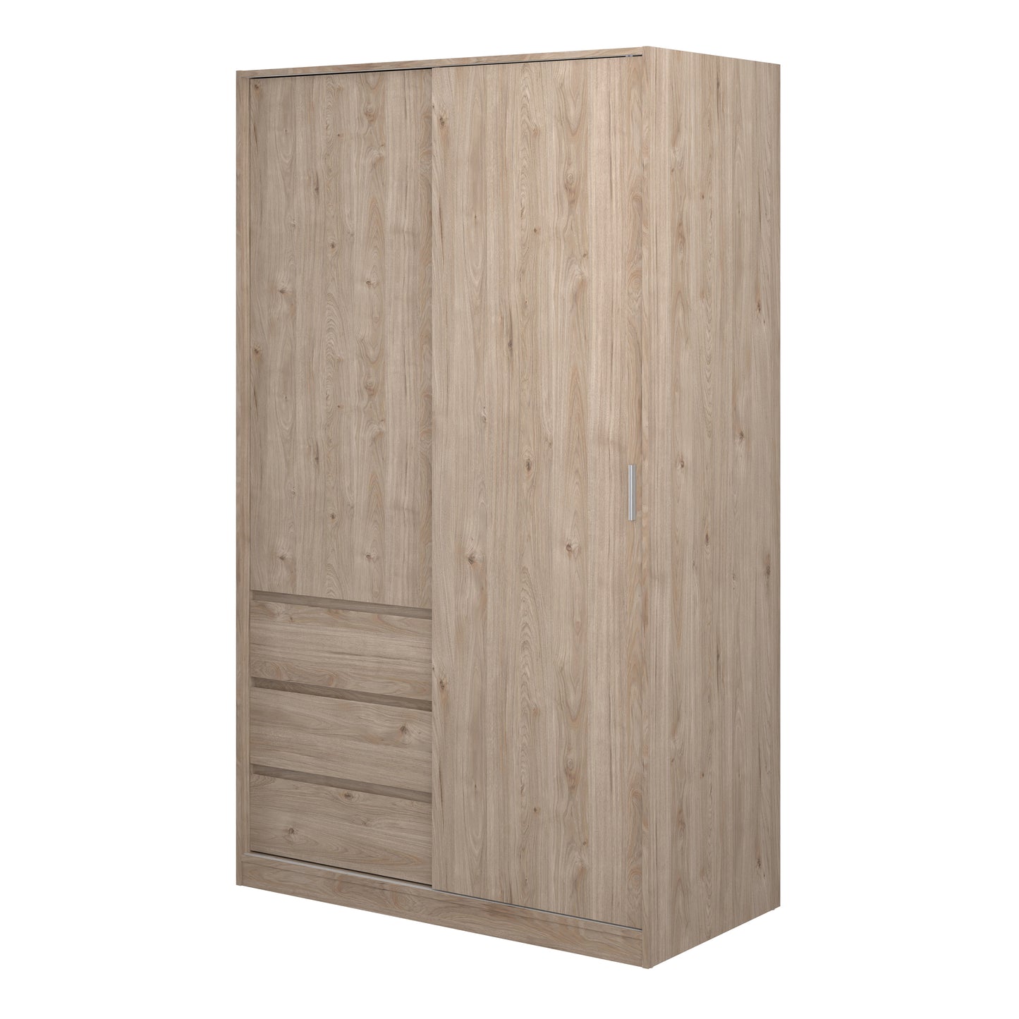naia wardrobe with 1 sliding door 1 door 3 drawers in jackson hickory oak
