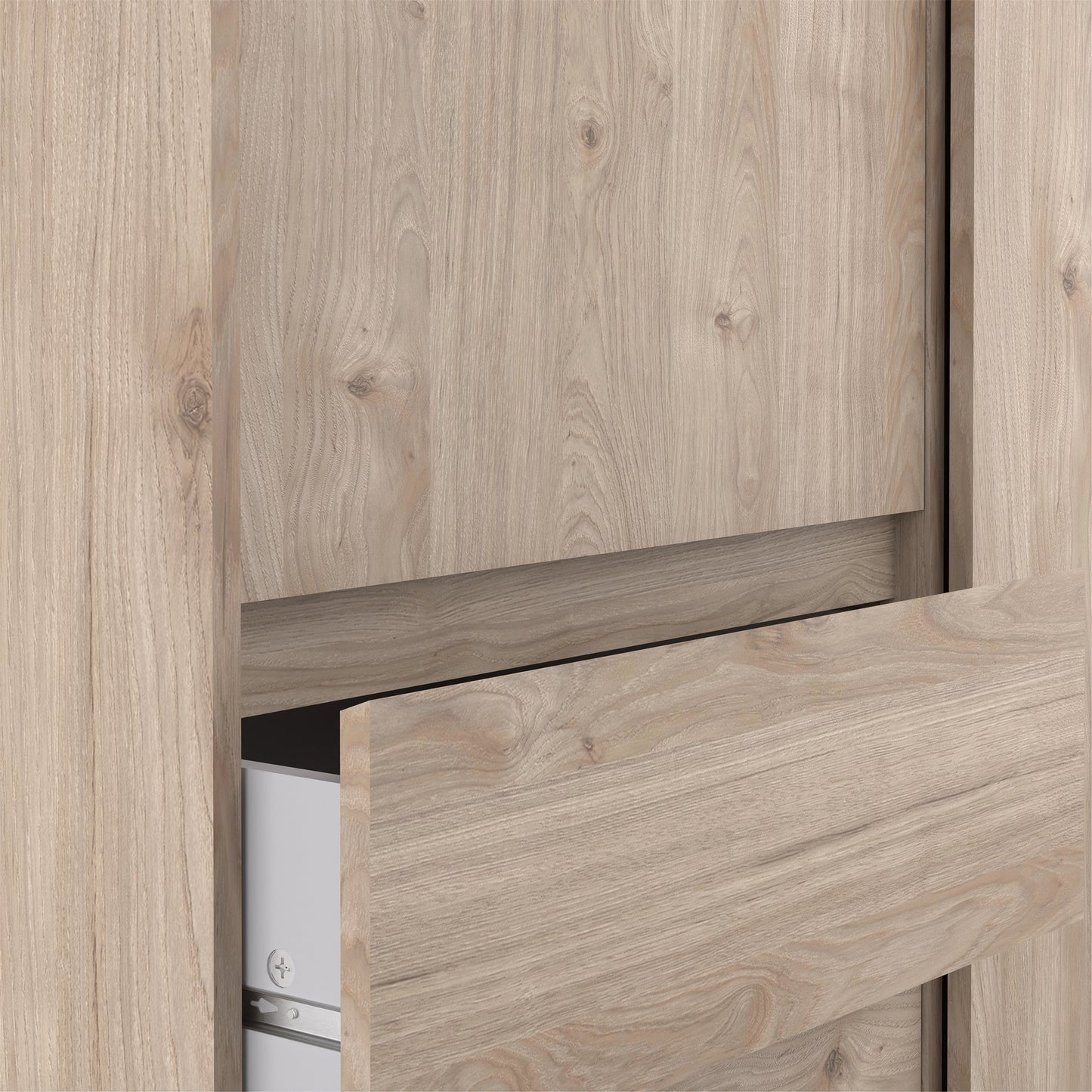 naia wardrobe with 1 sliding door 1 door 3 drawers in jackson hickory oak