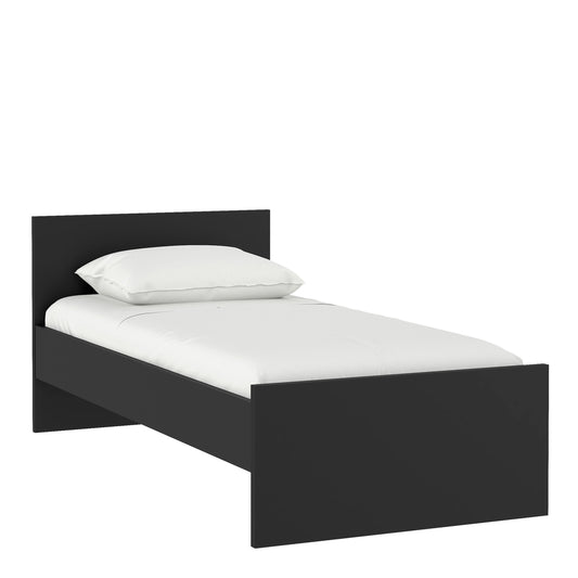 naia single bed 3ft (90 x 190) in black matt