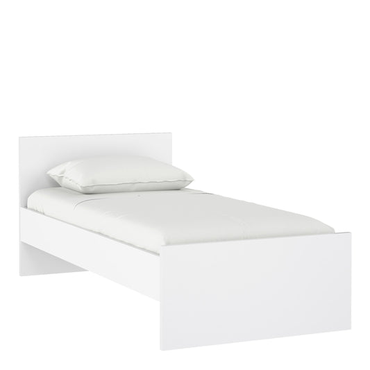 naia single bed 3ft (90 x 190) in white high gloss