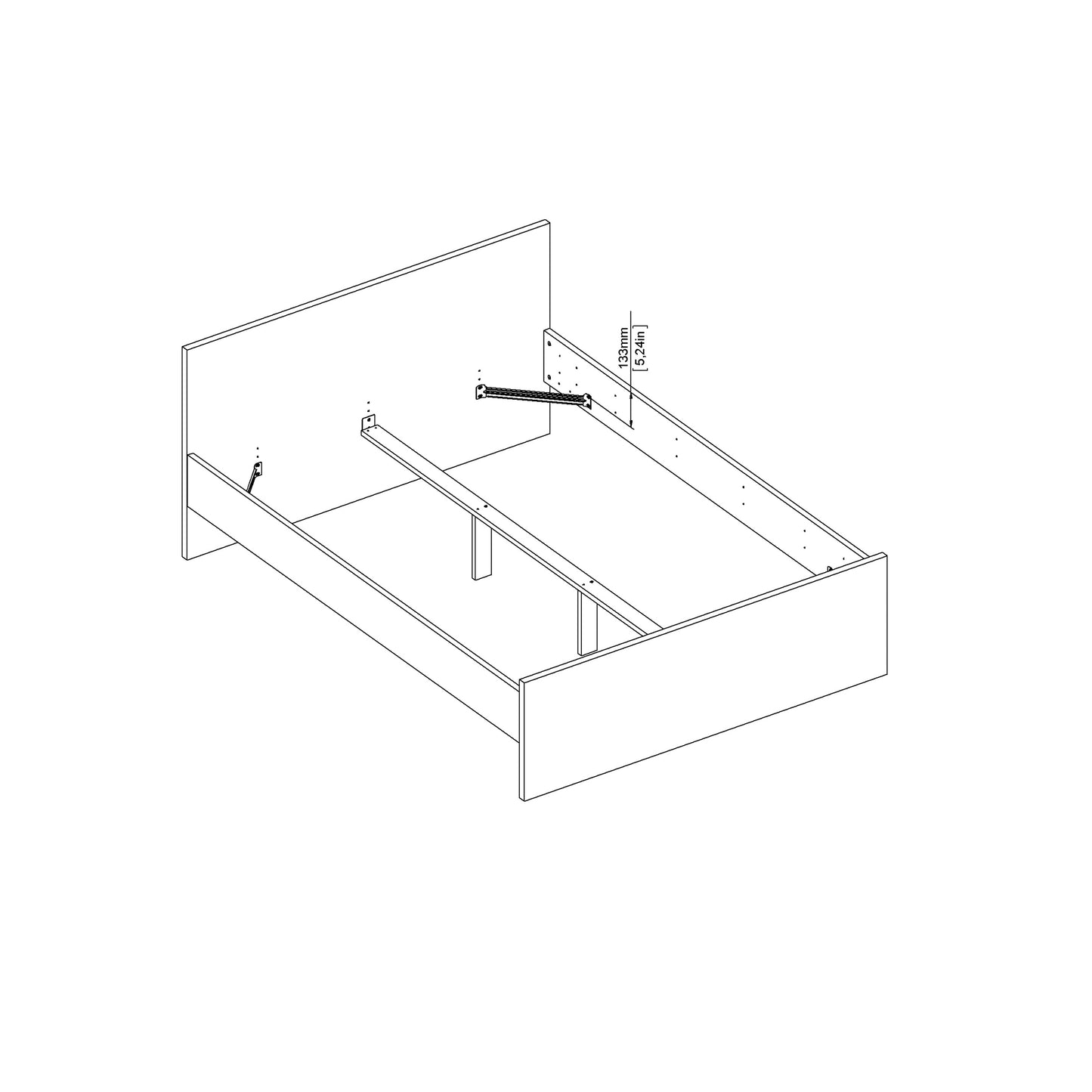 naia double bed 4ft6 (140 x 190) in black matt