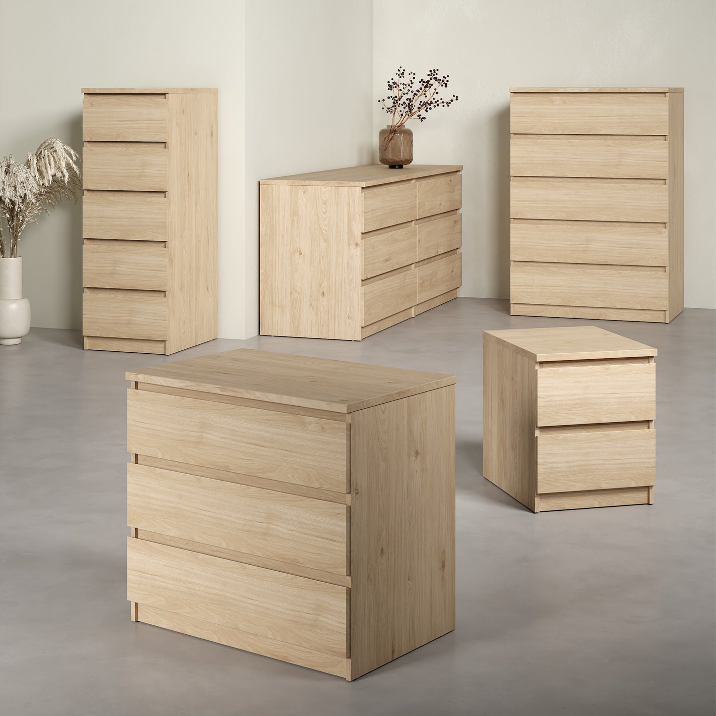 naia chest of 5 drawers in jackson hickory oak