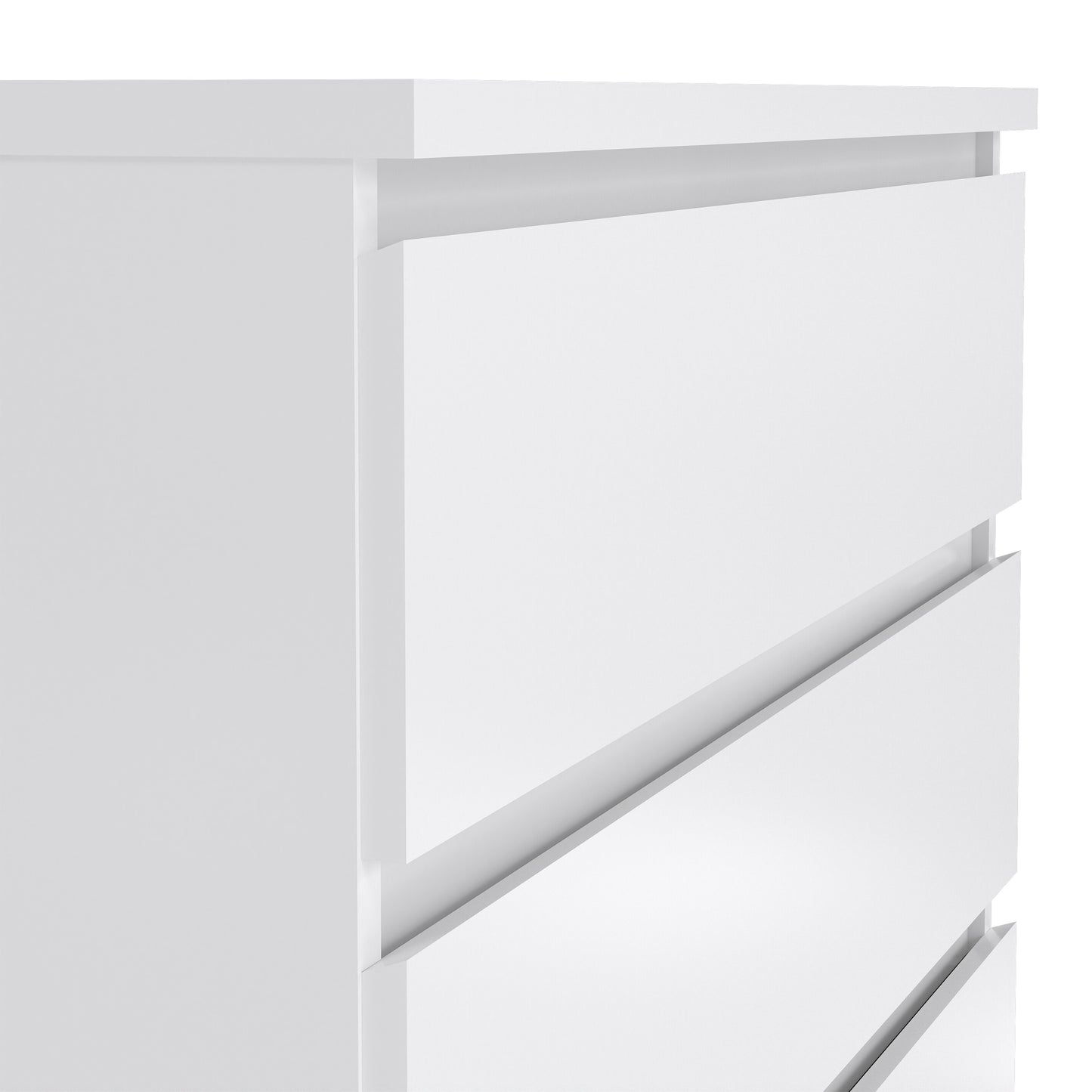 naia chest of 5 drawers in white high gloss