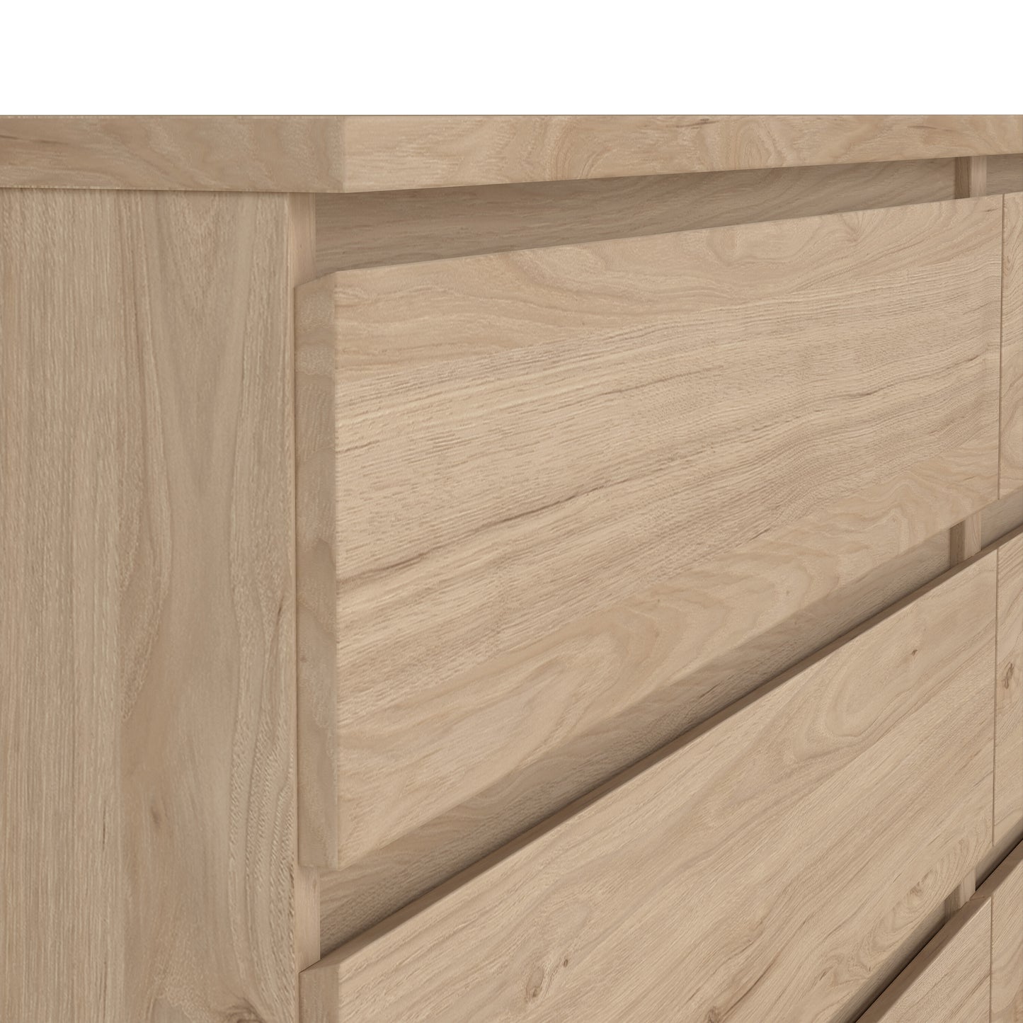 naia wide chest of 6 drawers (3+3) in jackson hickory oak