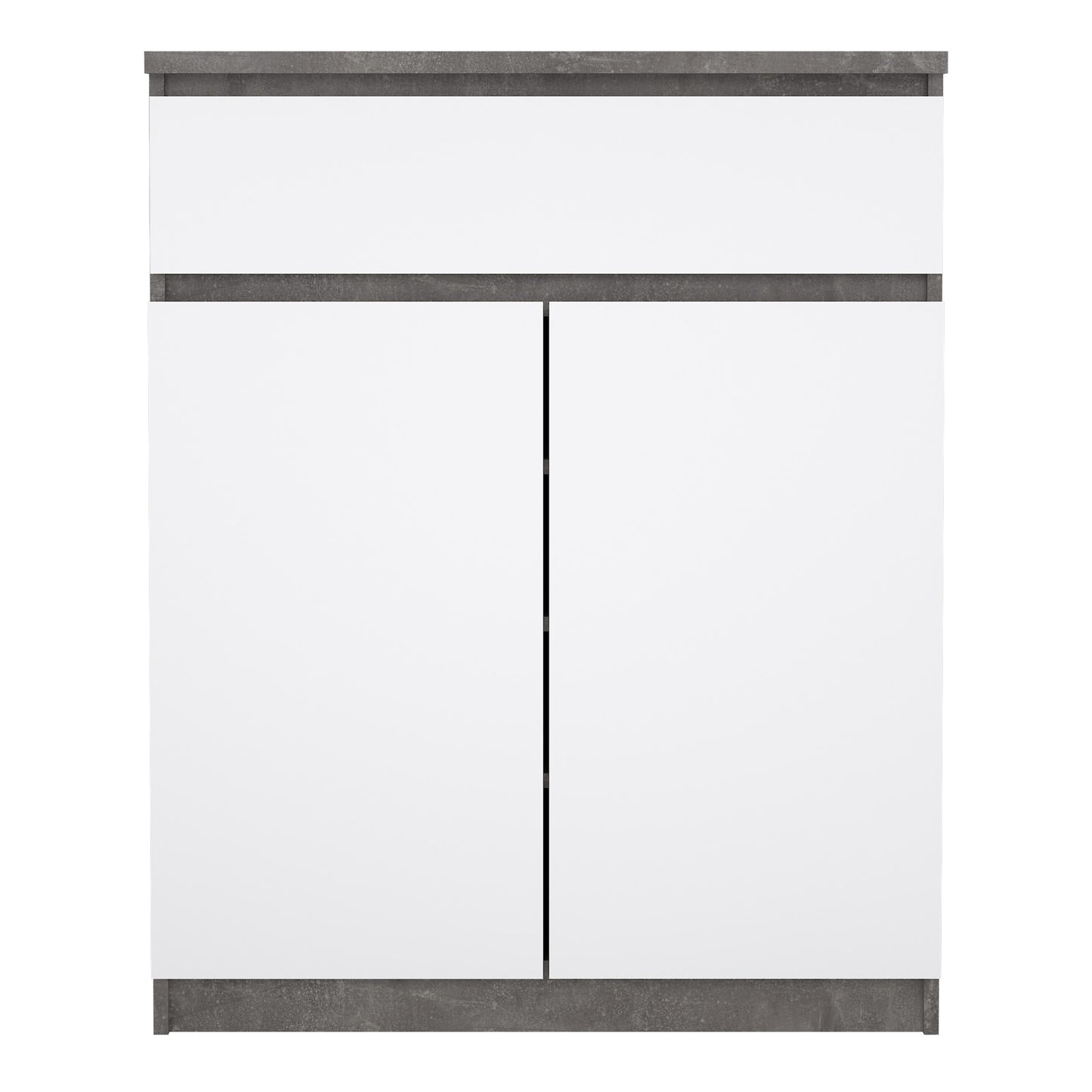 naia sideboard 1 drawer 2 doors in concrete and white high gloss