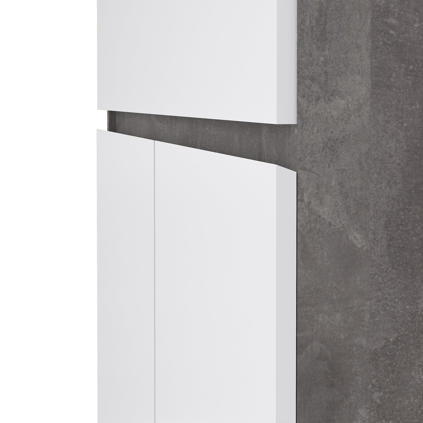 naia sideboard 1 drawer 2 doors in concrete and white high gloss