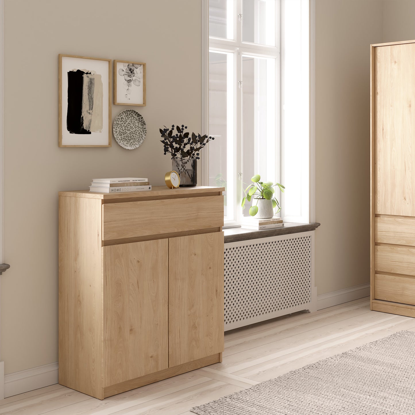 naia sideboard 1 drawer 2 doors in jackson hickory oak