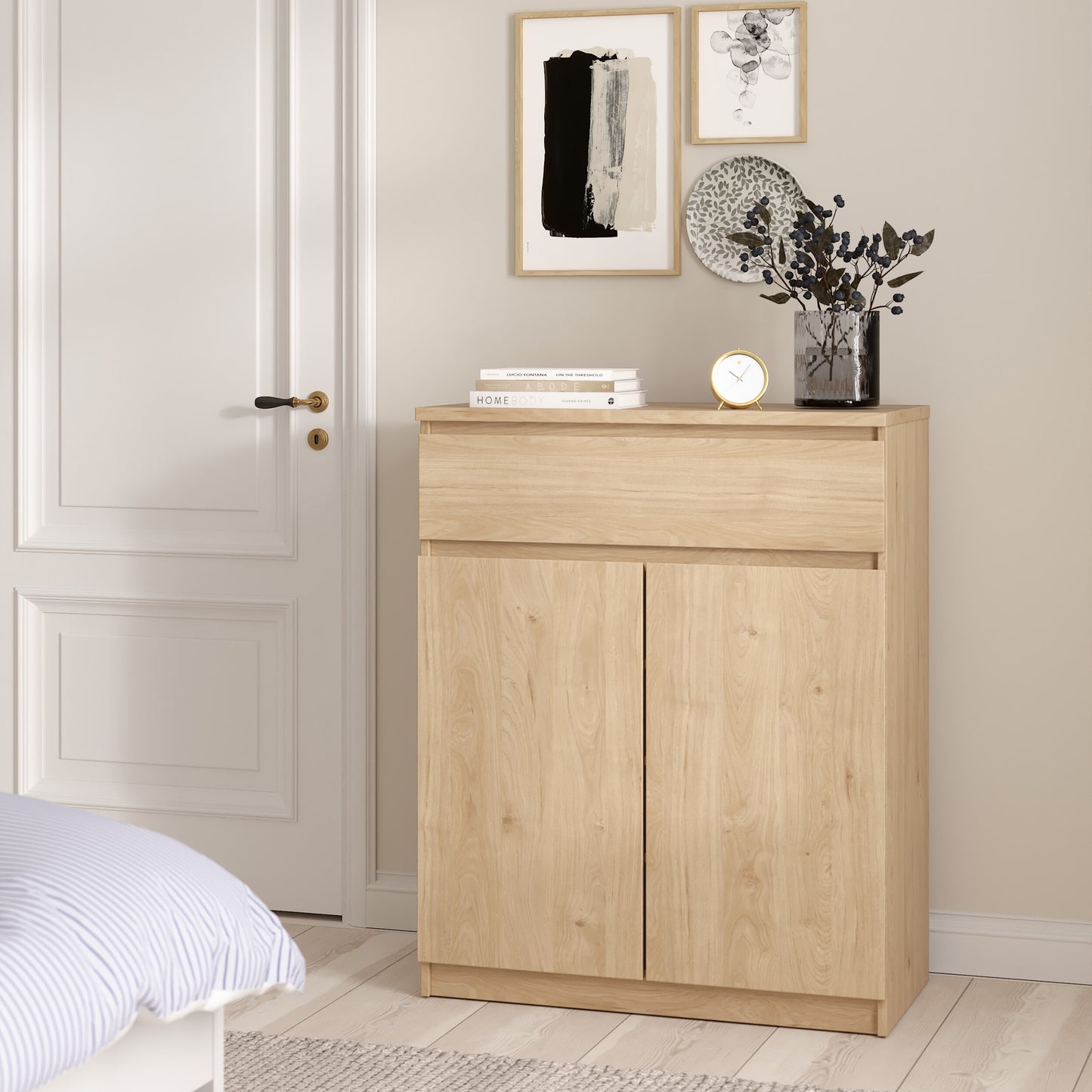 naia sideboard 1 drawer 2 doors in jackson hickory oak