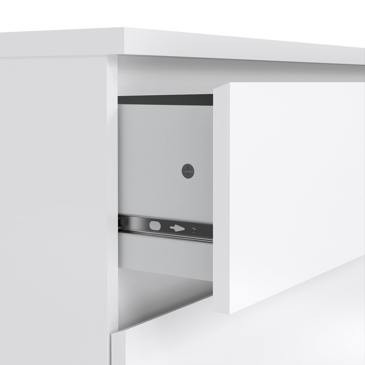 naia chest of 3 drawers in white high gloss