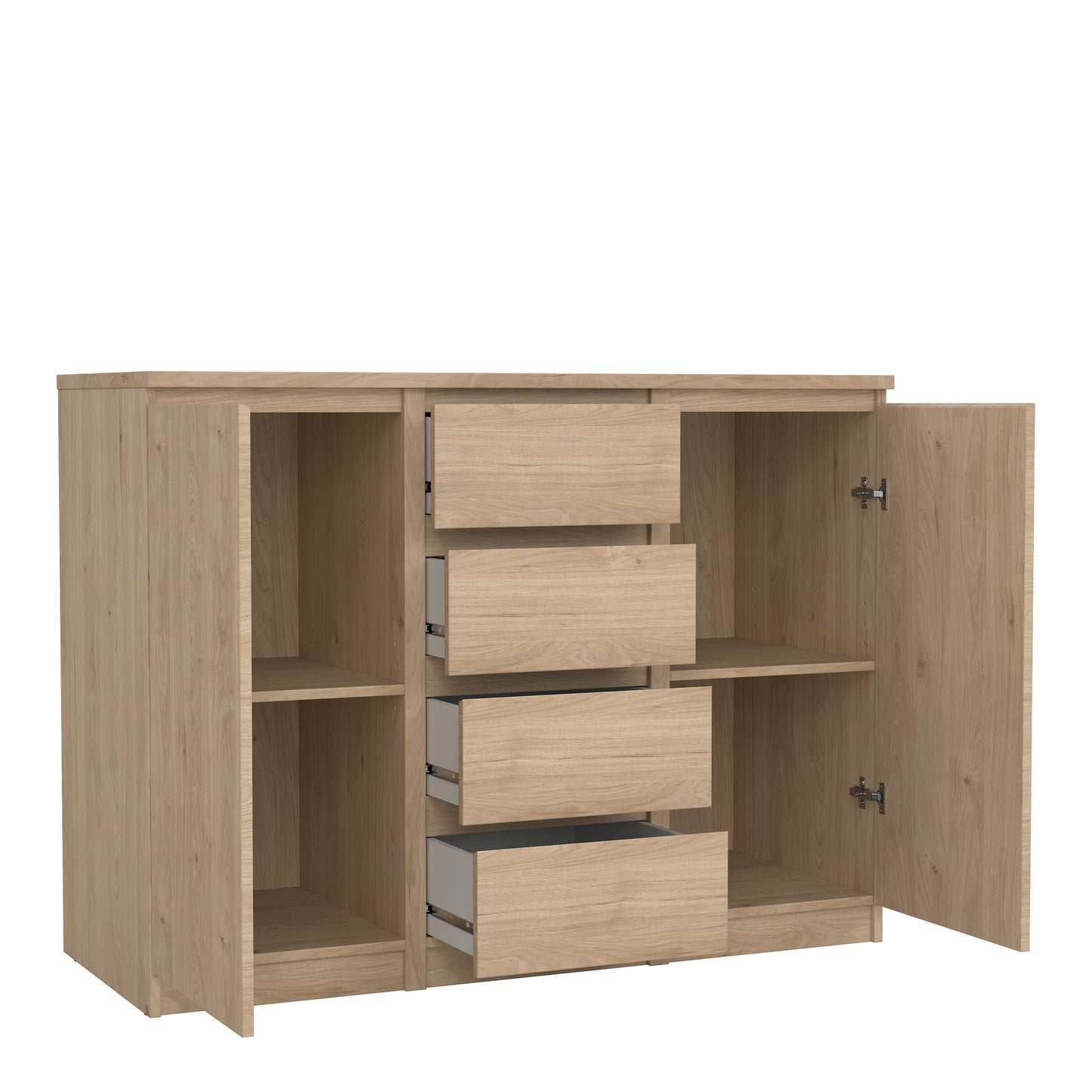 naia sideboard 4 drawers 2 doors in jackson hickory oak