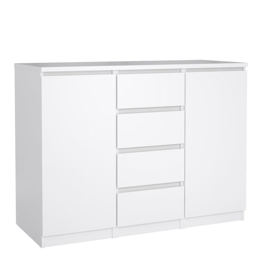 naia sideboard - 4 drawers 2 doors in white high gloss