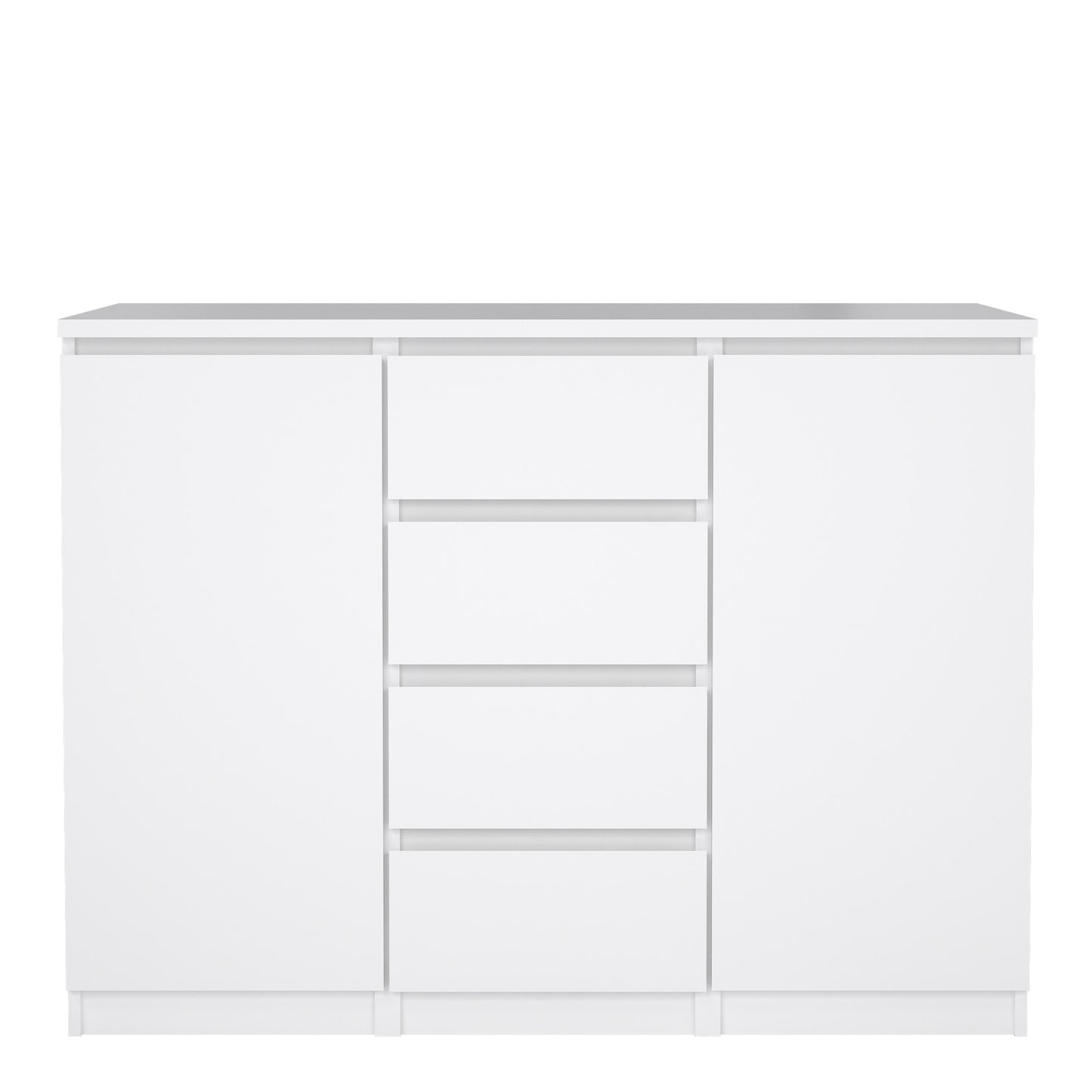 naia sideboard - 4 drawers 2 doors in white high gloss