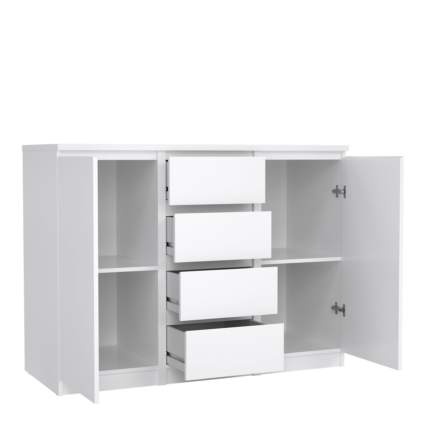 naia sideboard - 4 drawers 2 doors in white high gloss