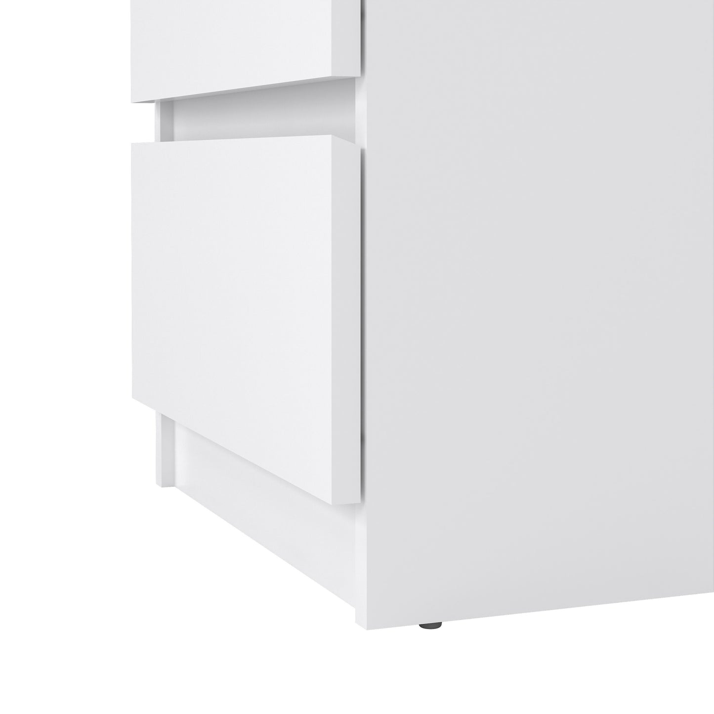 naia bedside 3 drawers in white high gloss