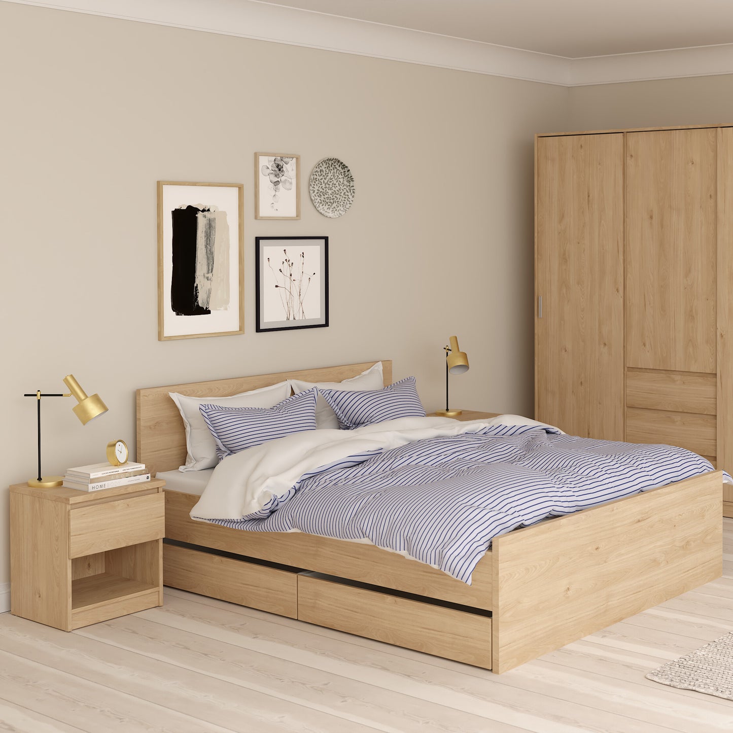 naia bedside 1 drawer 1 shelf in jackson hickory oak