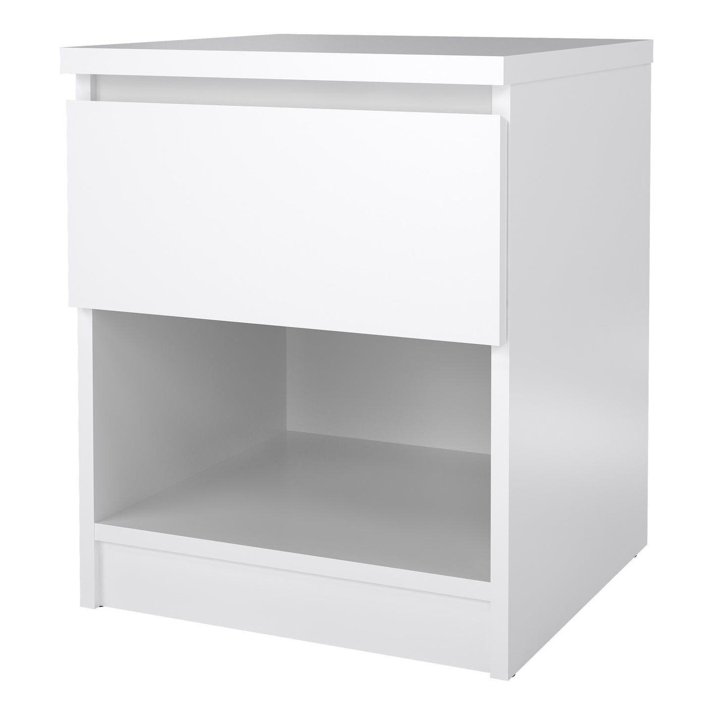 naia bedside 1 drawer 1 shelf in white high gloss