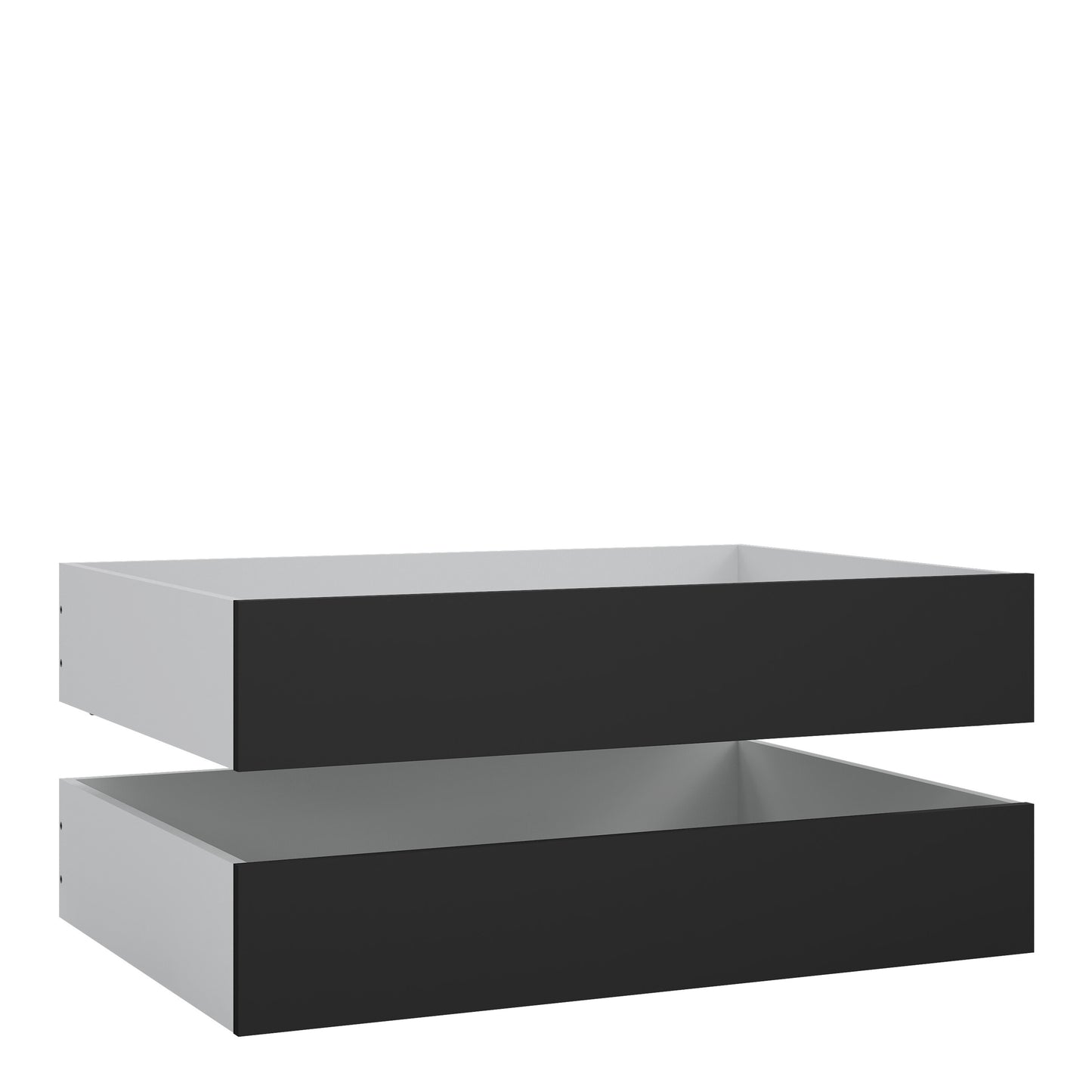 naia set of 2 underbed drawers (for single or double beds) in black matt