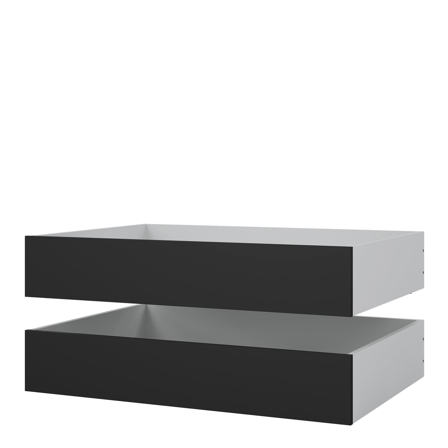 naia set of 2 underbed drawers (for single or double beds) in black matt