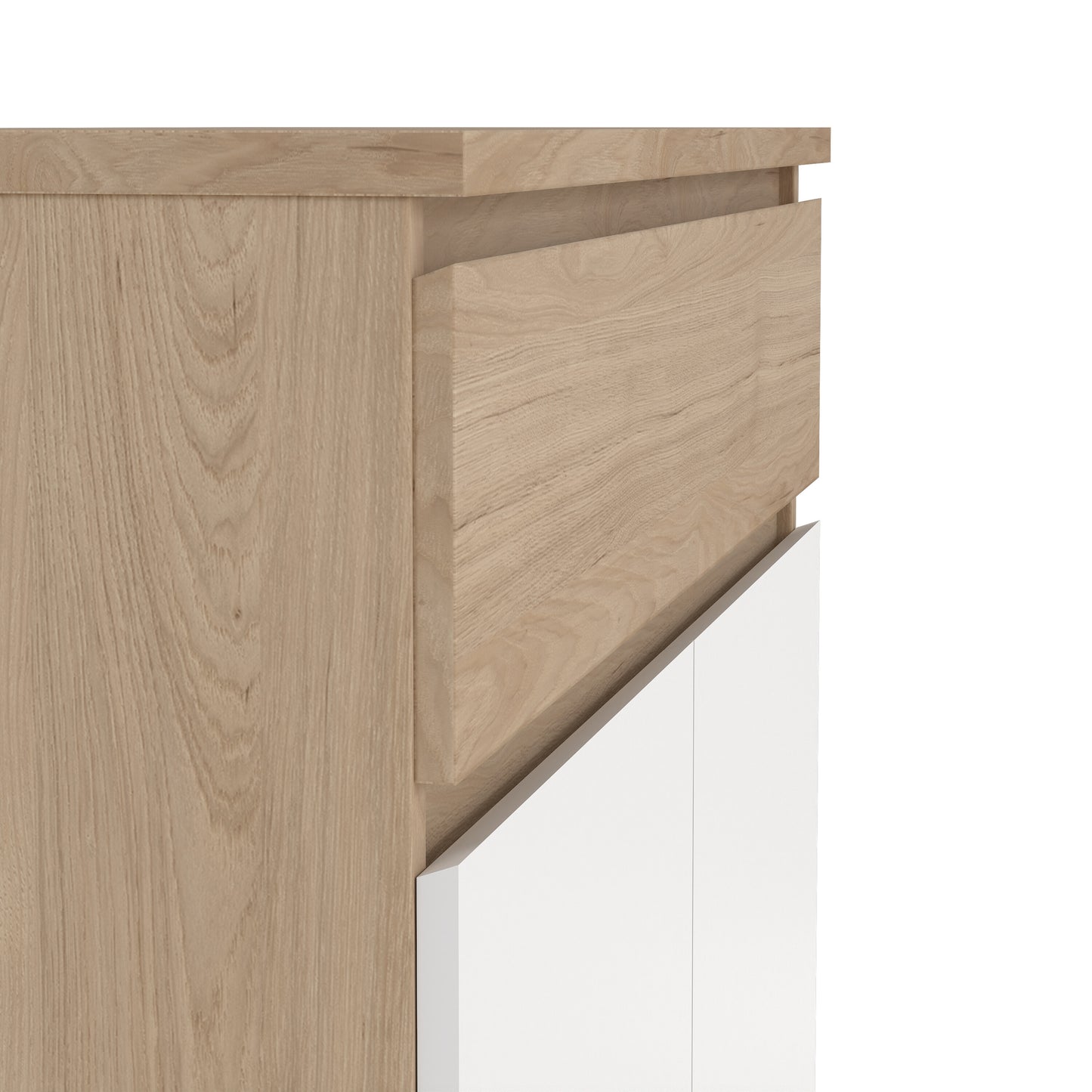 naia shoe cabinet with 2 doors 1 drawer in jackson hickory oak and white