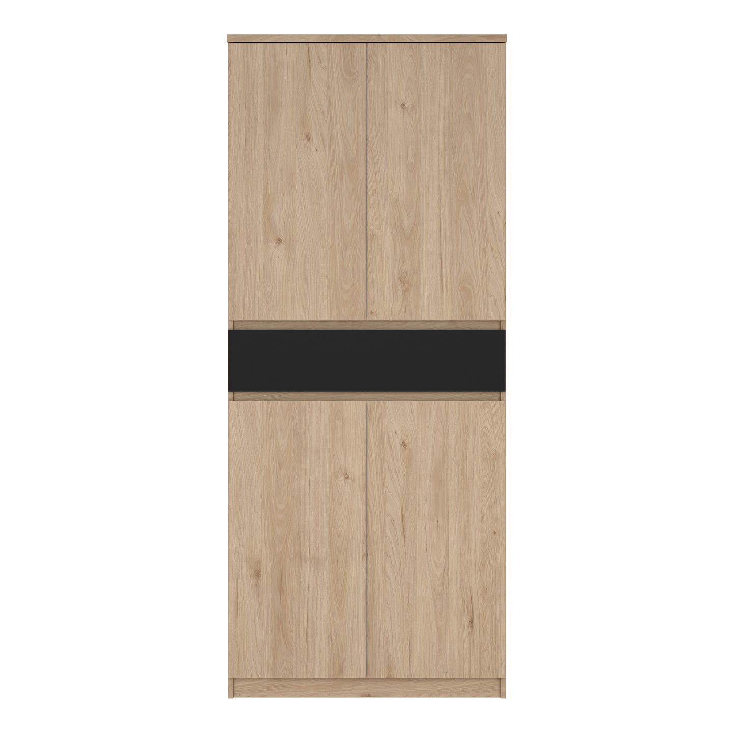 naia shoe cabinet with 4 doors 1 drawer in jackson hickory oak and black