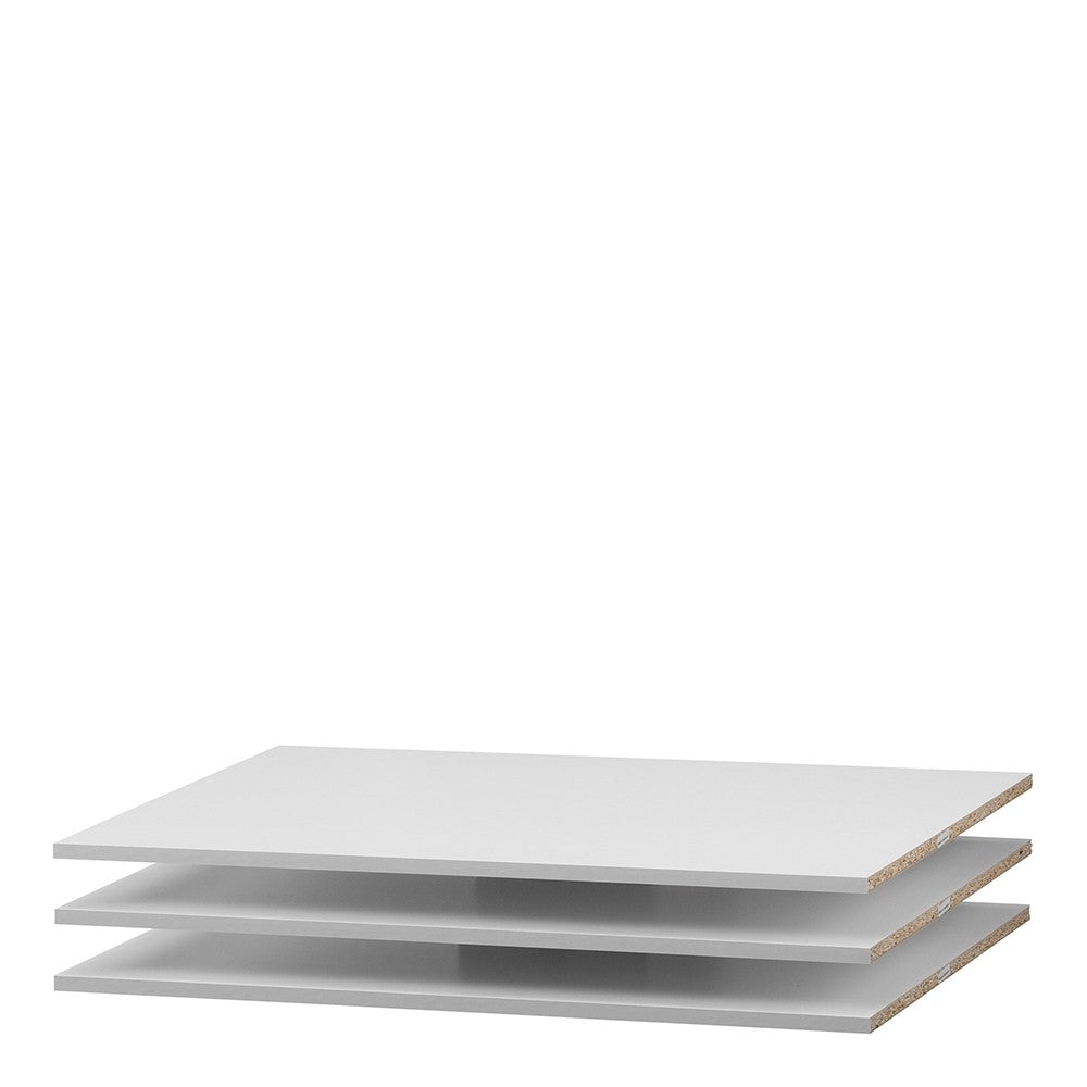 verona set of shelves - wide (for 180cm wardrobe) in white