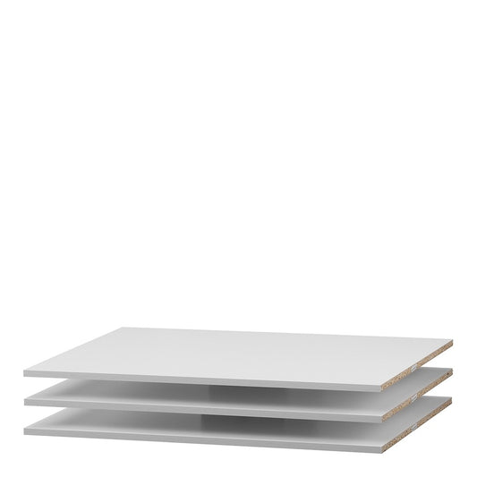 verona set of shelves - wide (for 180cm wardrobe) in white