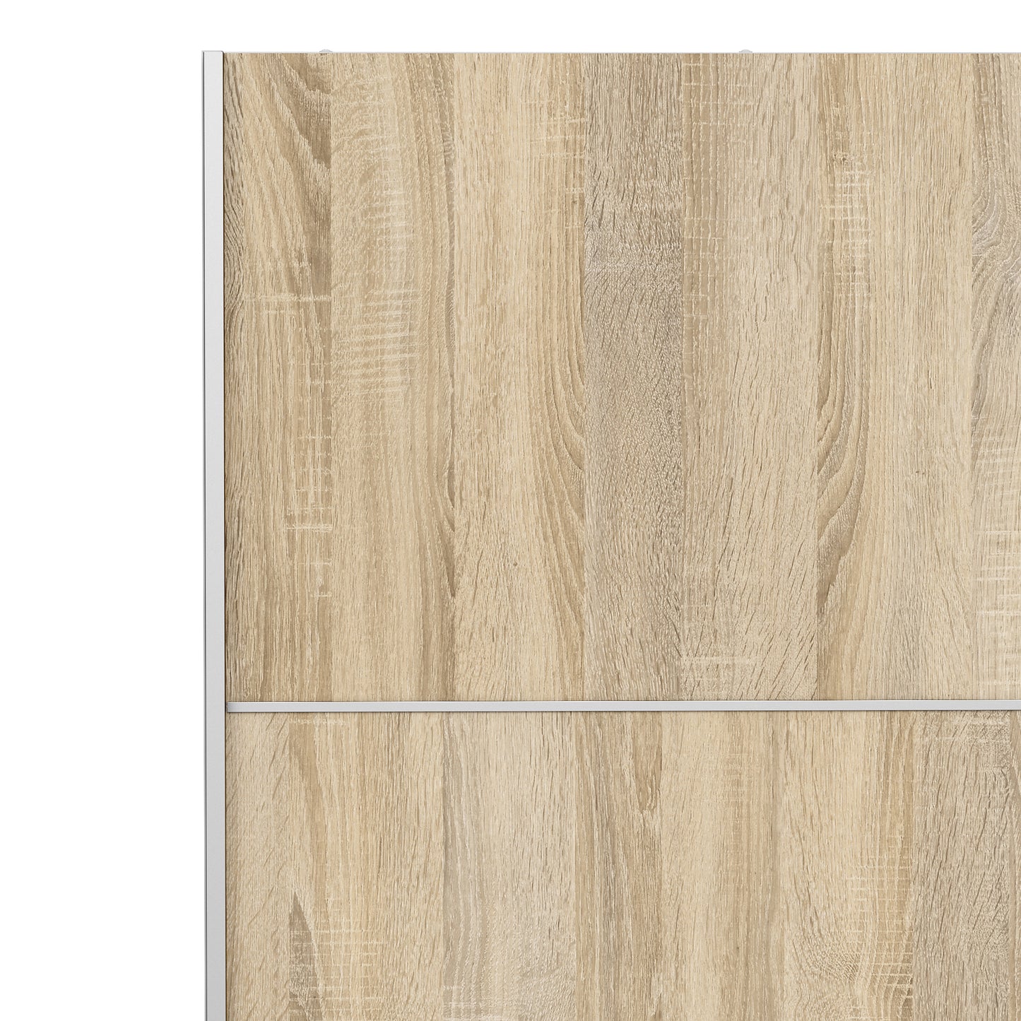 verona sliding wardrobe 180cm in white with oak doors with 5 shelves