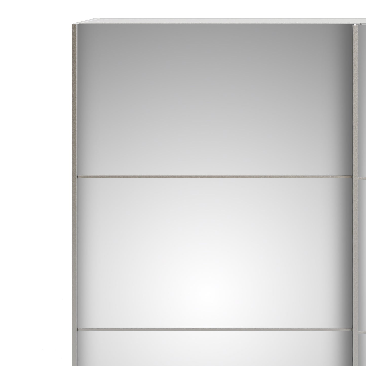 verona sliding wardrobe 180cm in white with mirror doors with 5 shelves