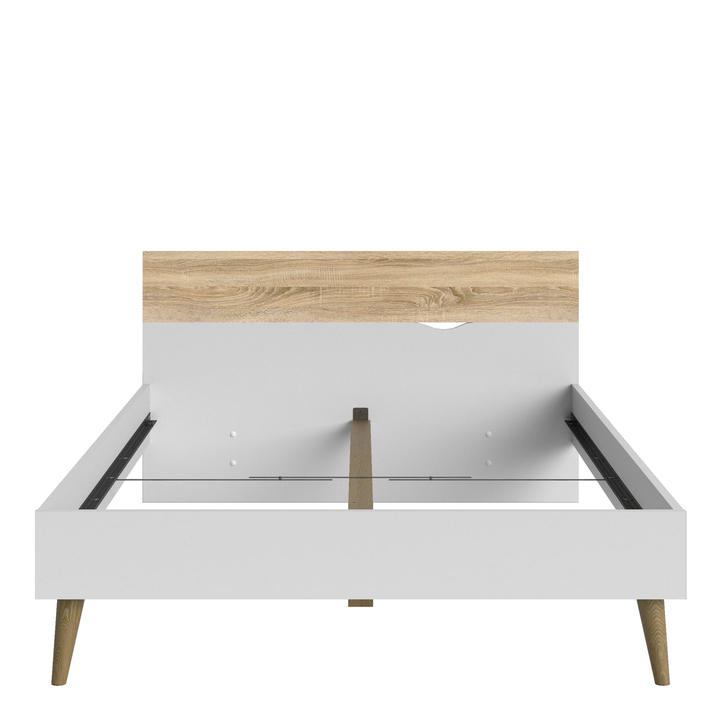 oslo euro double bed (140 x 200) in white and oak