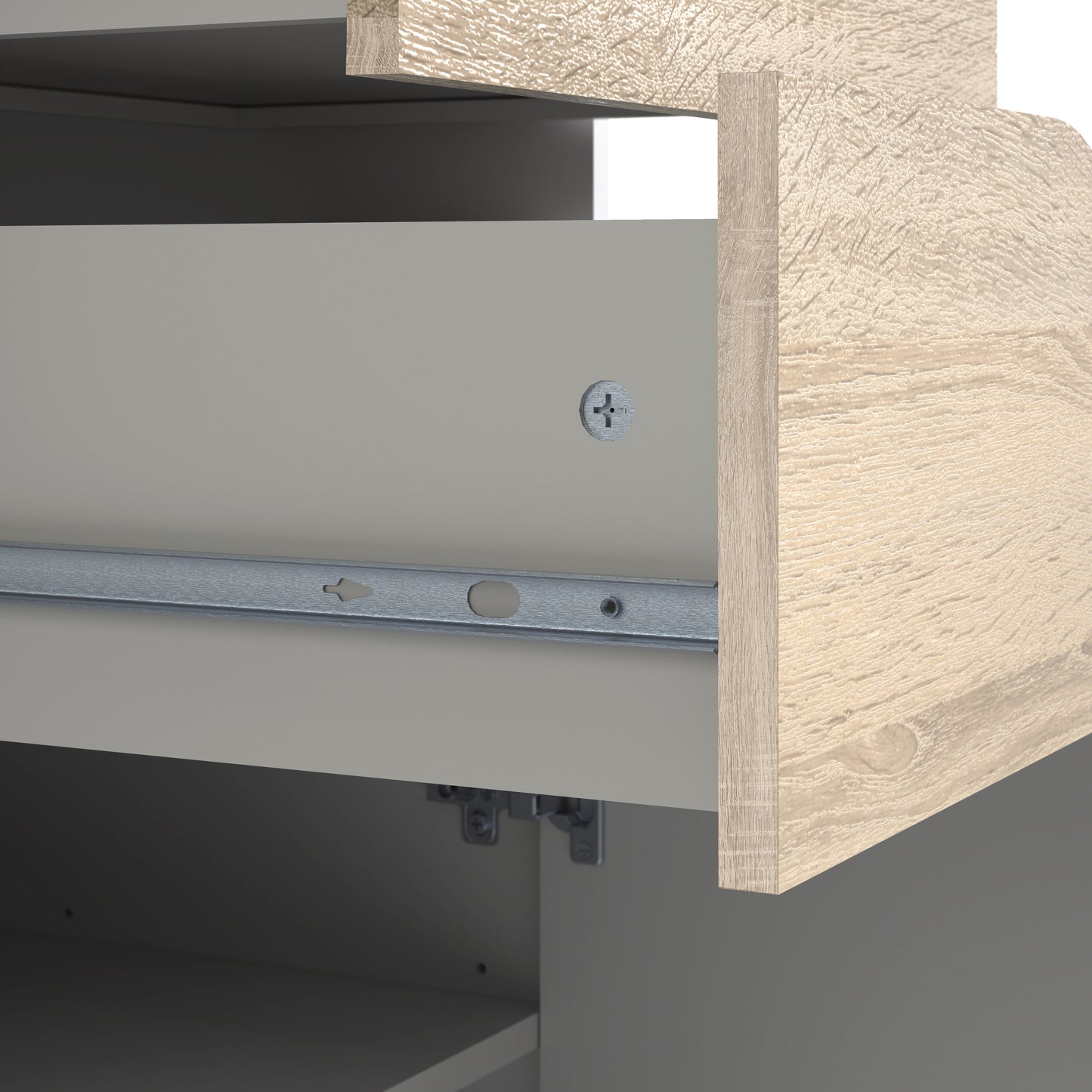 oslo bookcase 2 drawers 1 door in white and oak