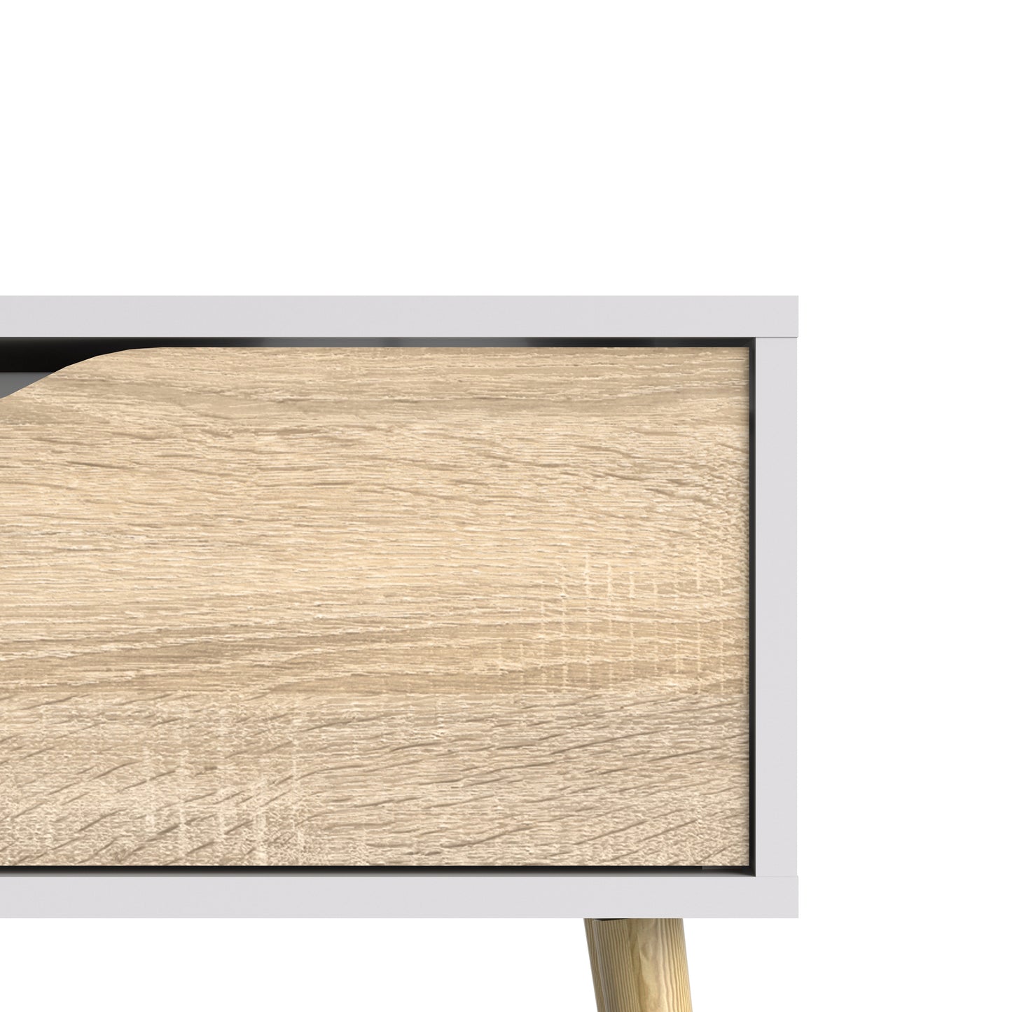 oslo coffee table 1 drawer 1 shelf in white and oak