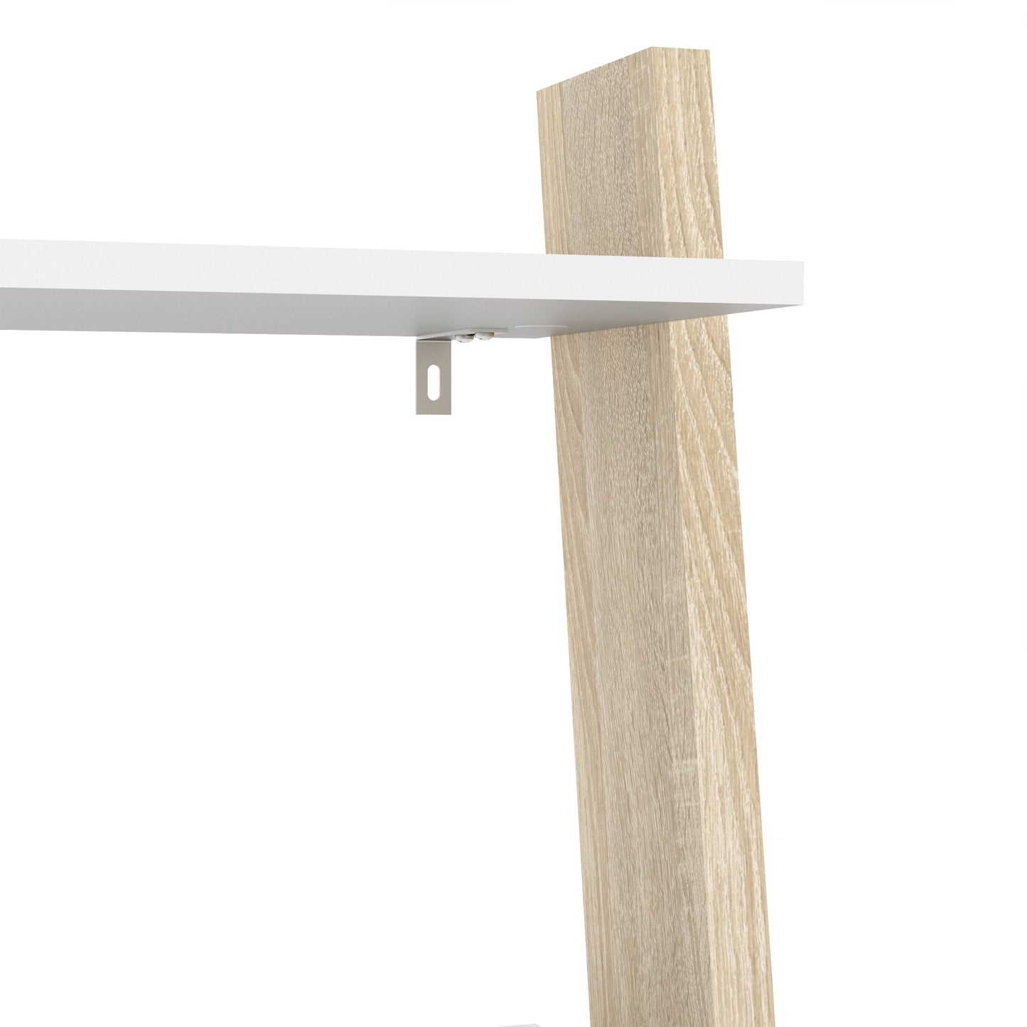 oslo leaning bookcase 1 drawer in white and oak