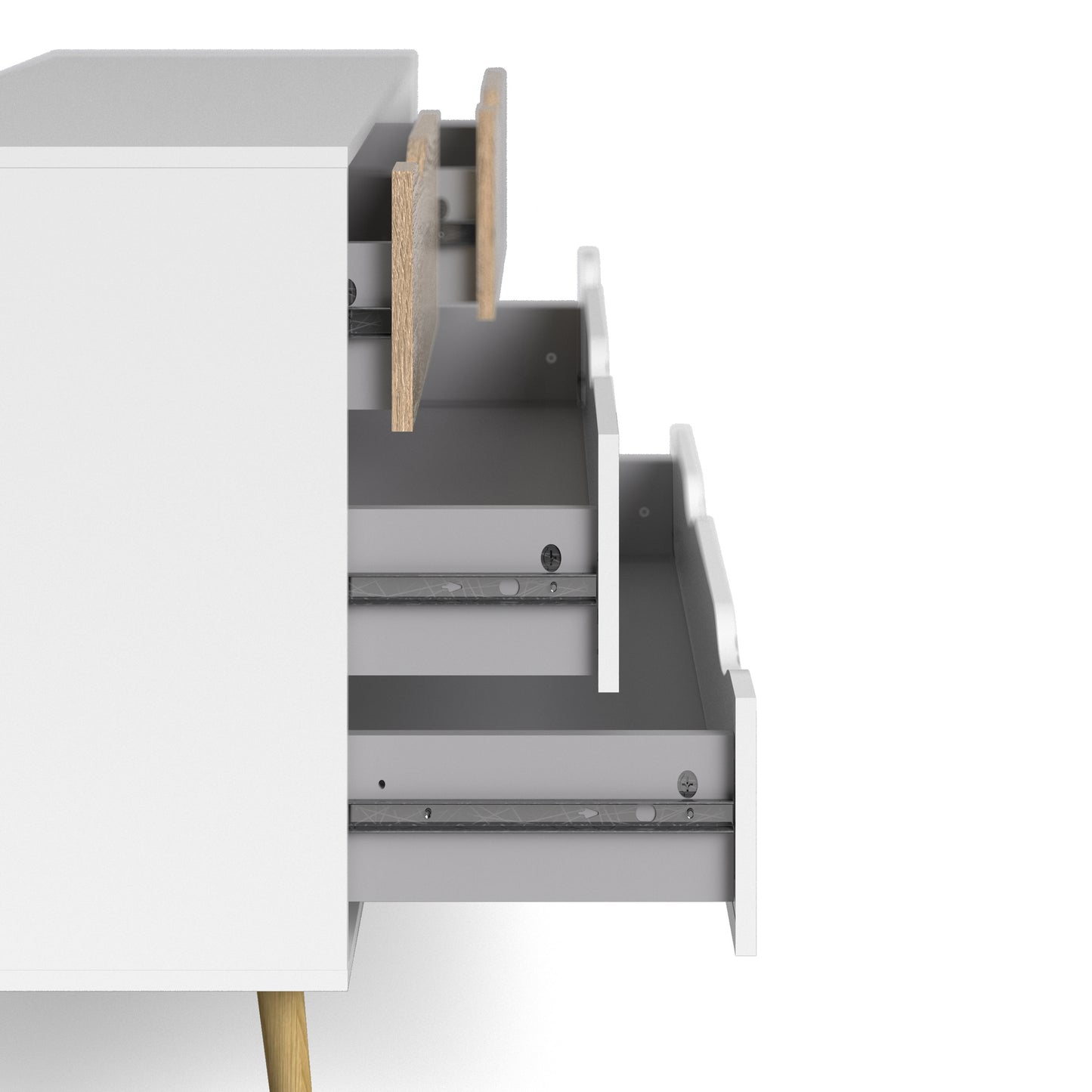 oslo chest of 4 drawers in white and oak